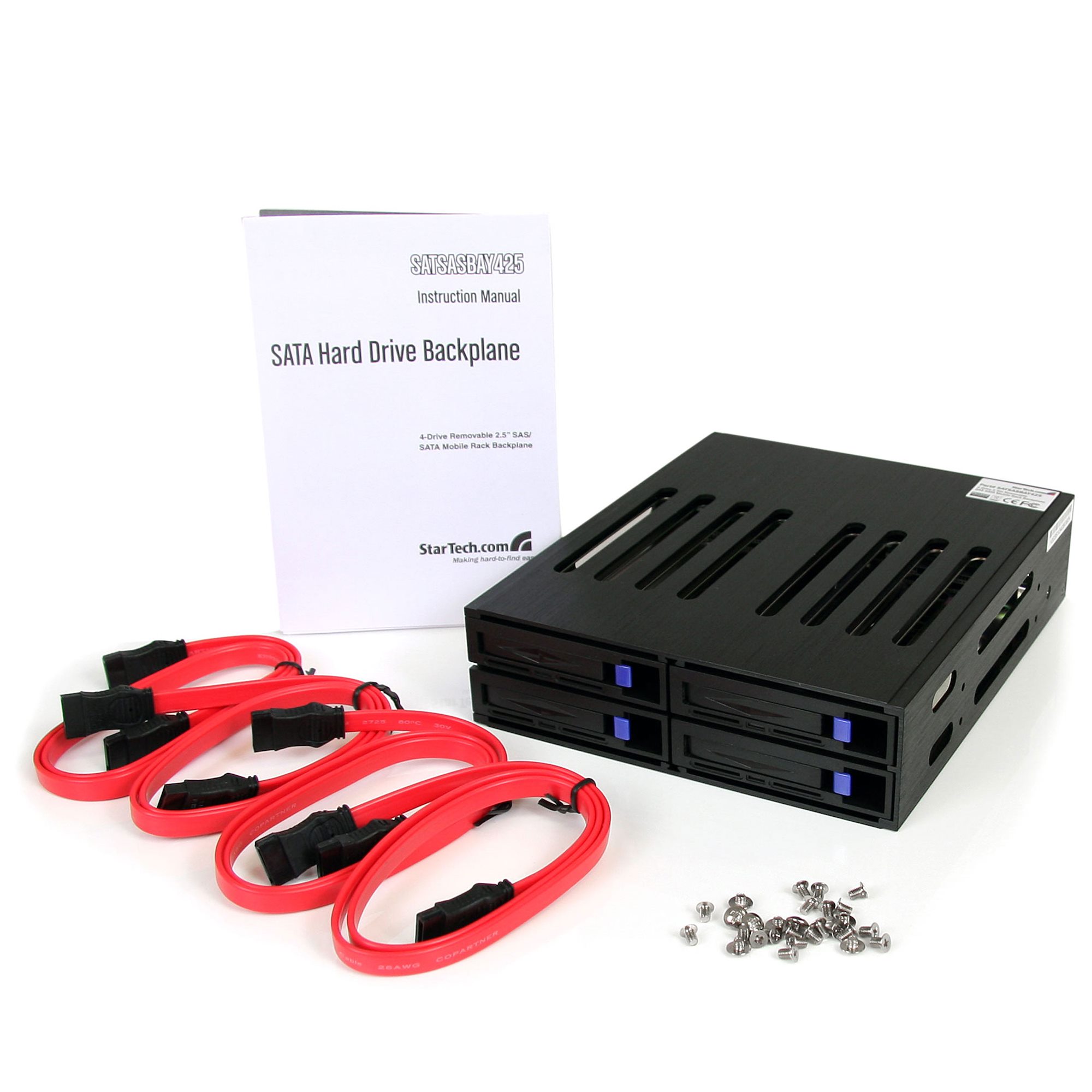 4 Bay 2.5in HDD SSD Mobile Rack Cage, 4 Bay Hard Drive Enclosure for  External 5.25in Bay, Compatible with 9.5mm 12.5mm HDD SSD