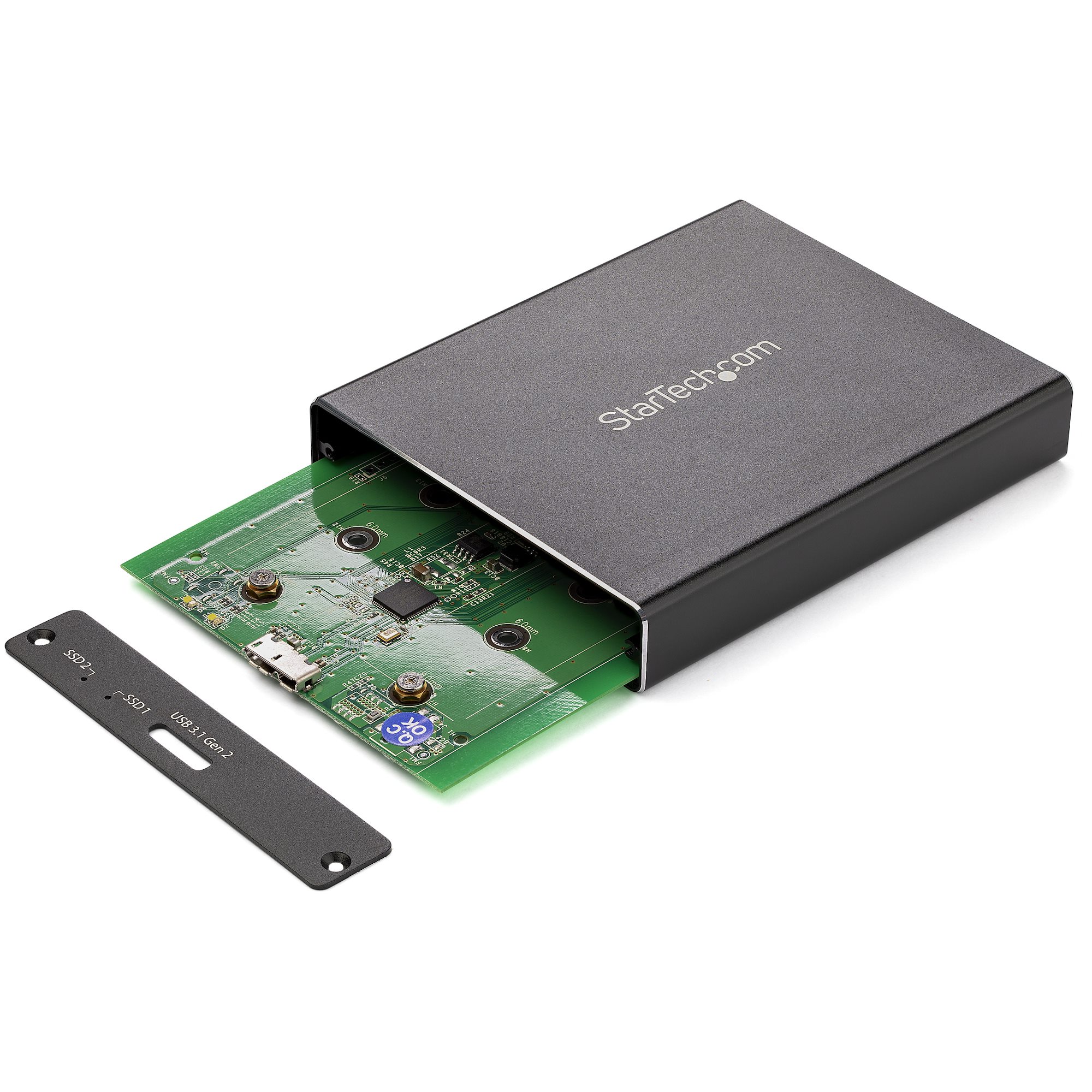 M.2 SATA SSD対応デュアルスロットアダプタケース USB 3.1(10Gbps)準拠 RAID対応