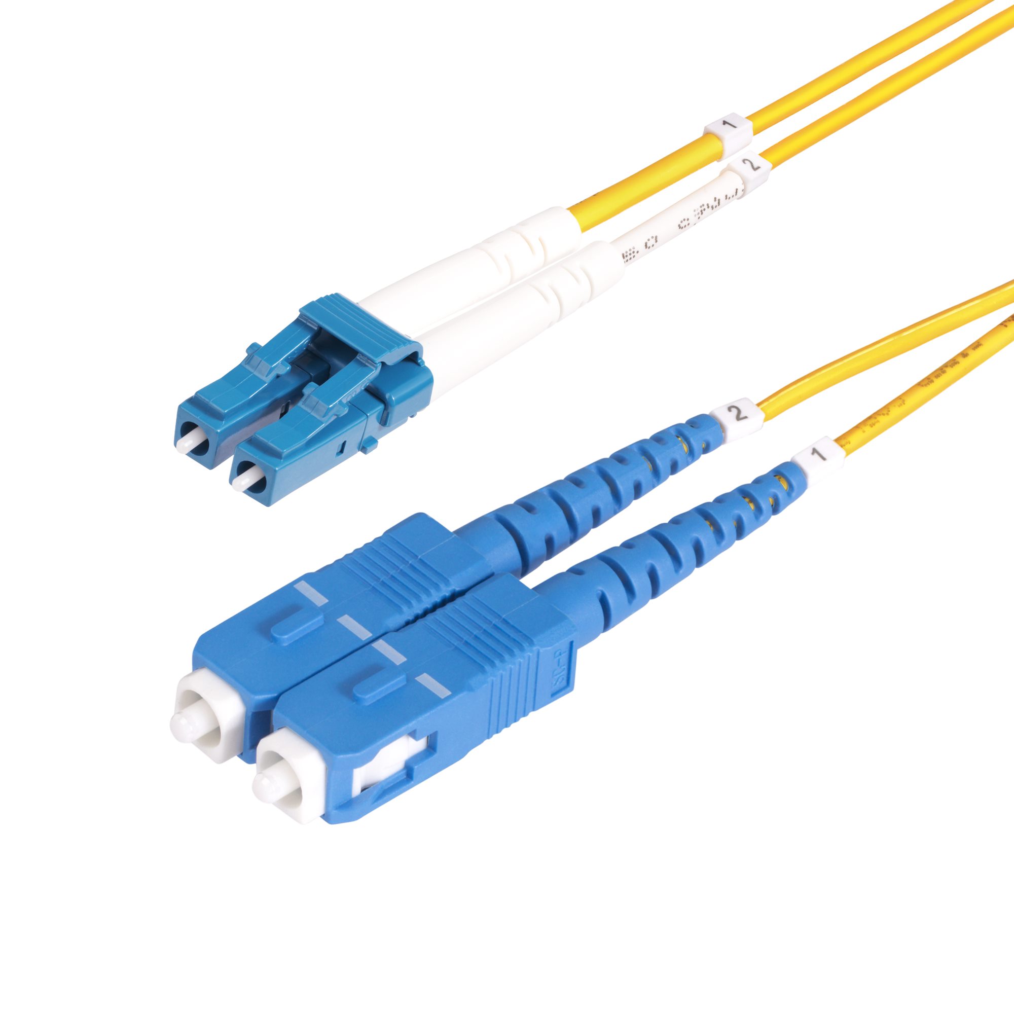 3m (10ft) LC to SC (UPC) OS2 Single Mode Duplex Fiber Optic Cable, 9/125µm,  Laser Optimized, 10G, Bend Insensitive, Low Insertion Loss, LSZH Fiber