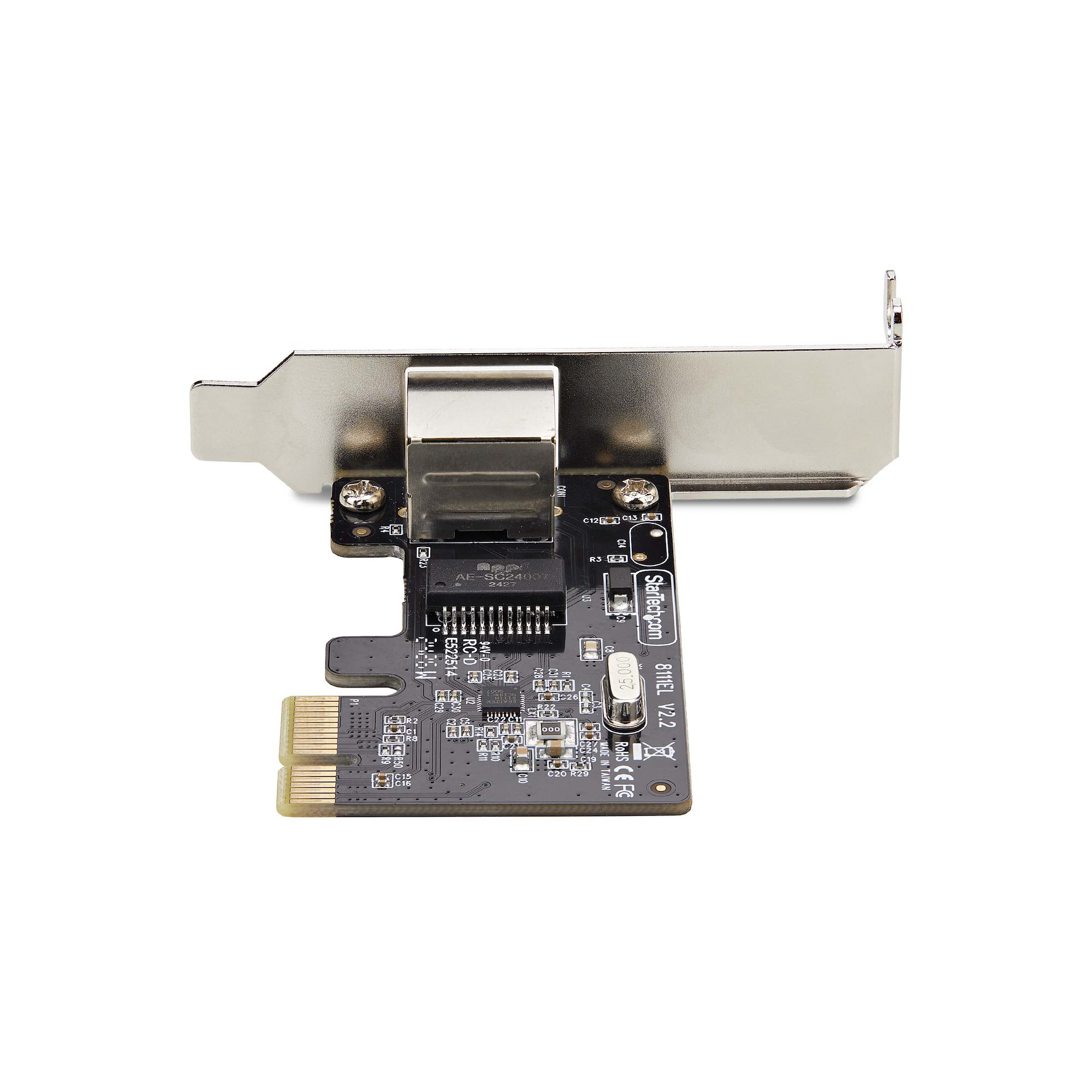 1-Port Gigabit PCIe Network Adapter Card, Low-Profile NIC, 10/100