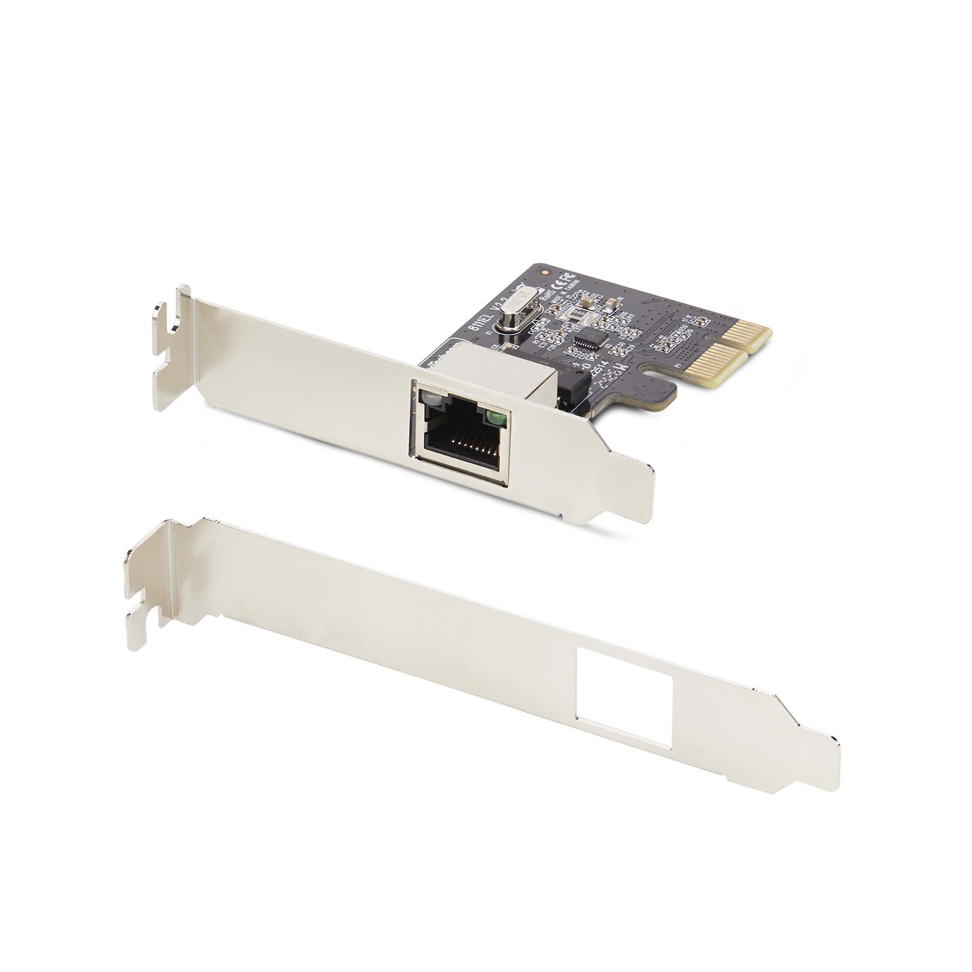 1-Port Gigabit PCIe Network Adapter Card, Low-Profile NIC, 10/100