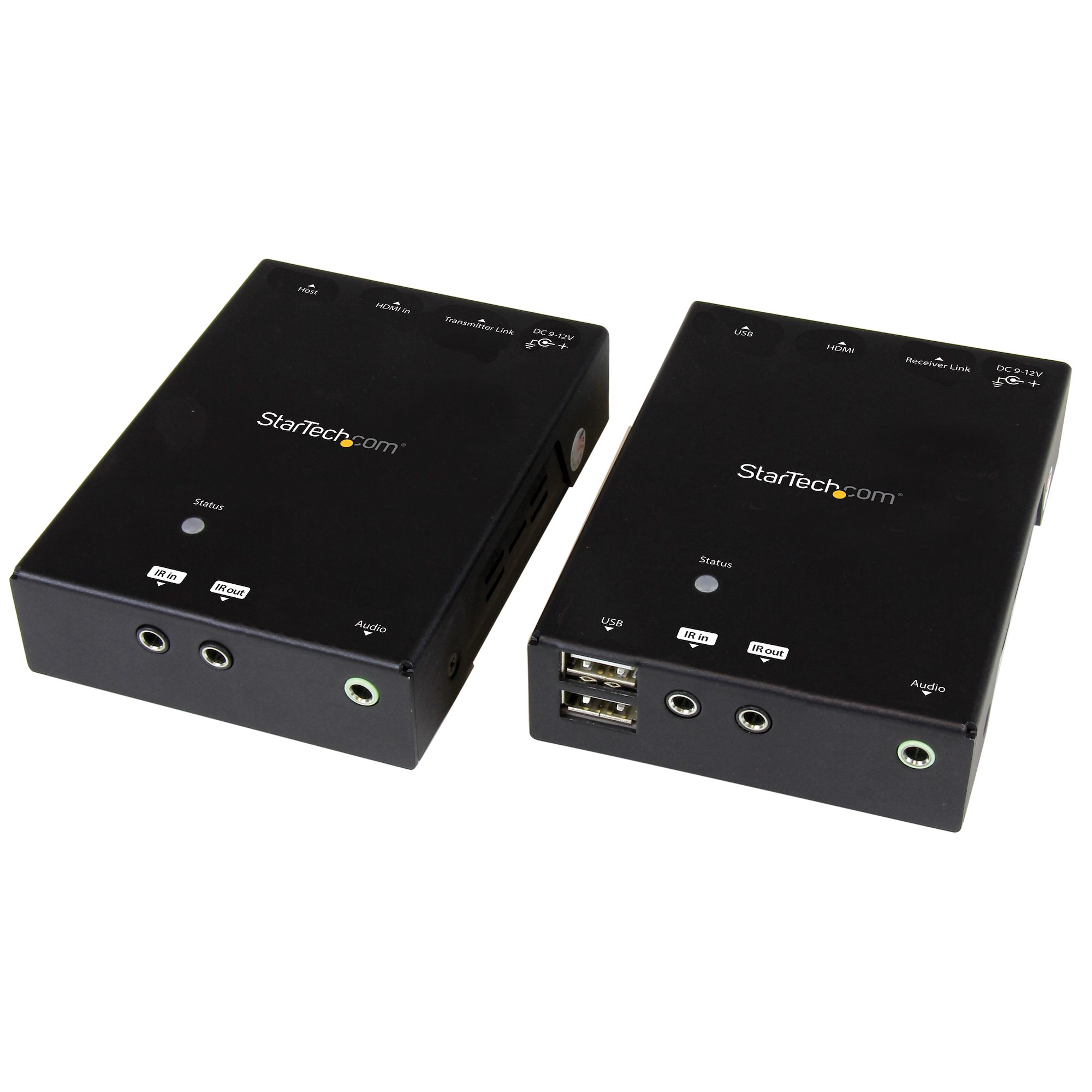 4K対応HDMIエクステンダー延長器 Cat5ケーブル使用 4ポートUSBハブ付き 最大90m HDBaseT規格対応