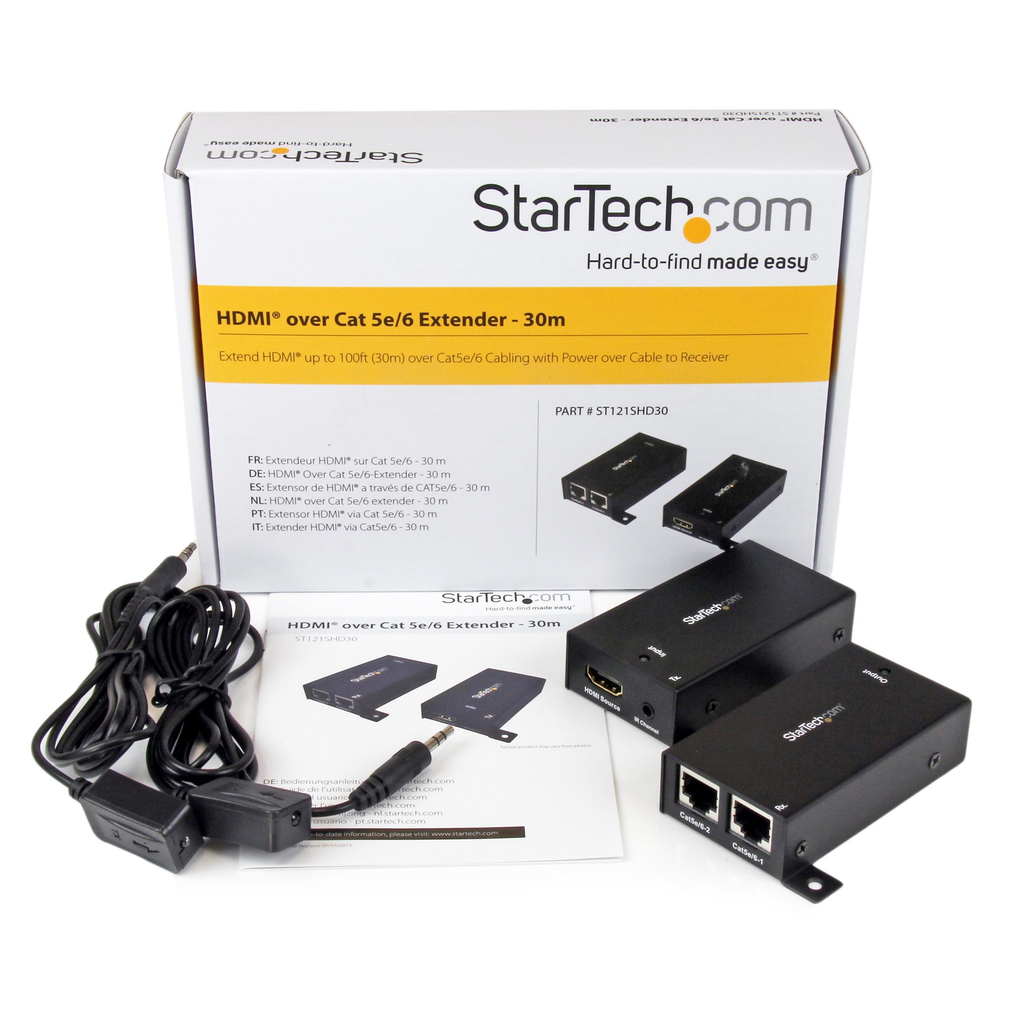 StarTech.com Rallonge HDMI Cat6/Cat5 - Extendeur HDMI/Vidéo 4K30Hz/39m ou  1080p/70m - Prolongateur HDMI sur Ethernet/RJ45 - Extender HDMI avec Kit