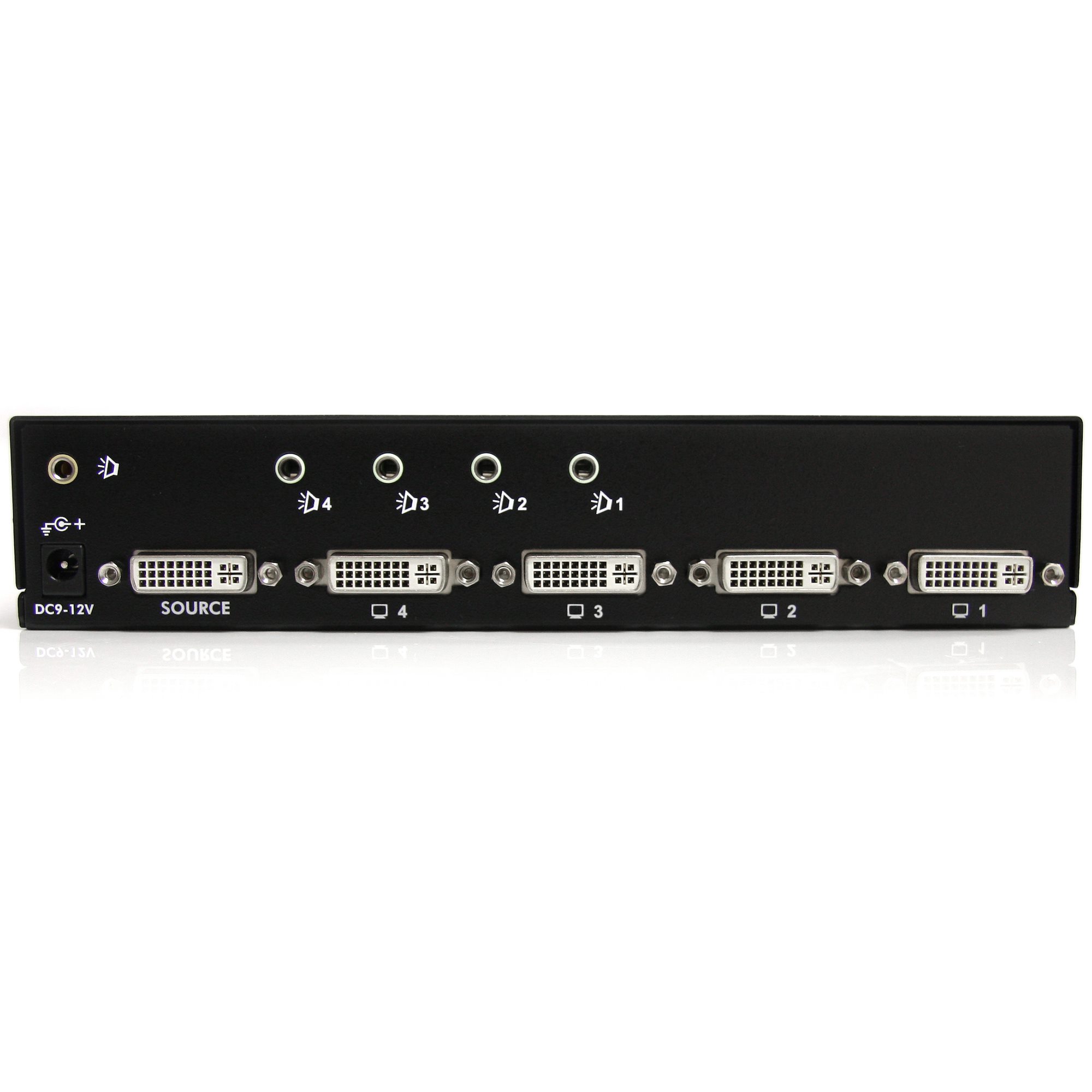 4出力対応DVIディスプレイスプリッター オーディオ対応 ビデオ・モニタ分配器