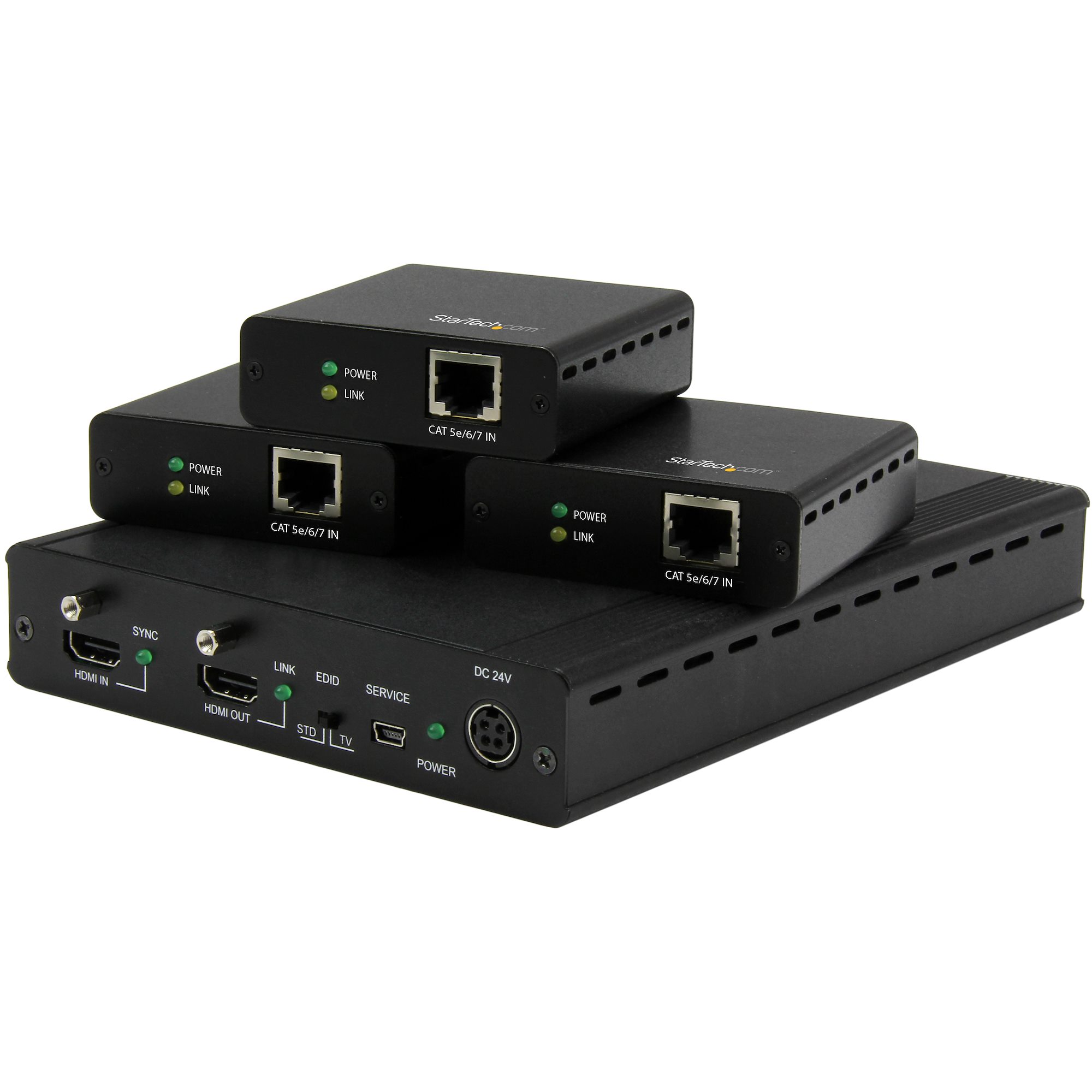 HDBaseT規格対応3ポートHDMI延長器セット 受信機3台同梱 4K2K 