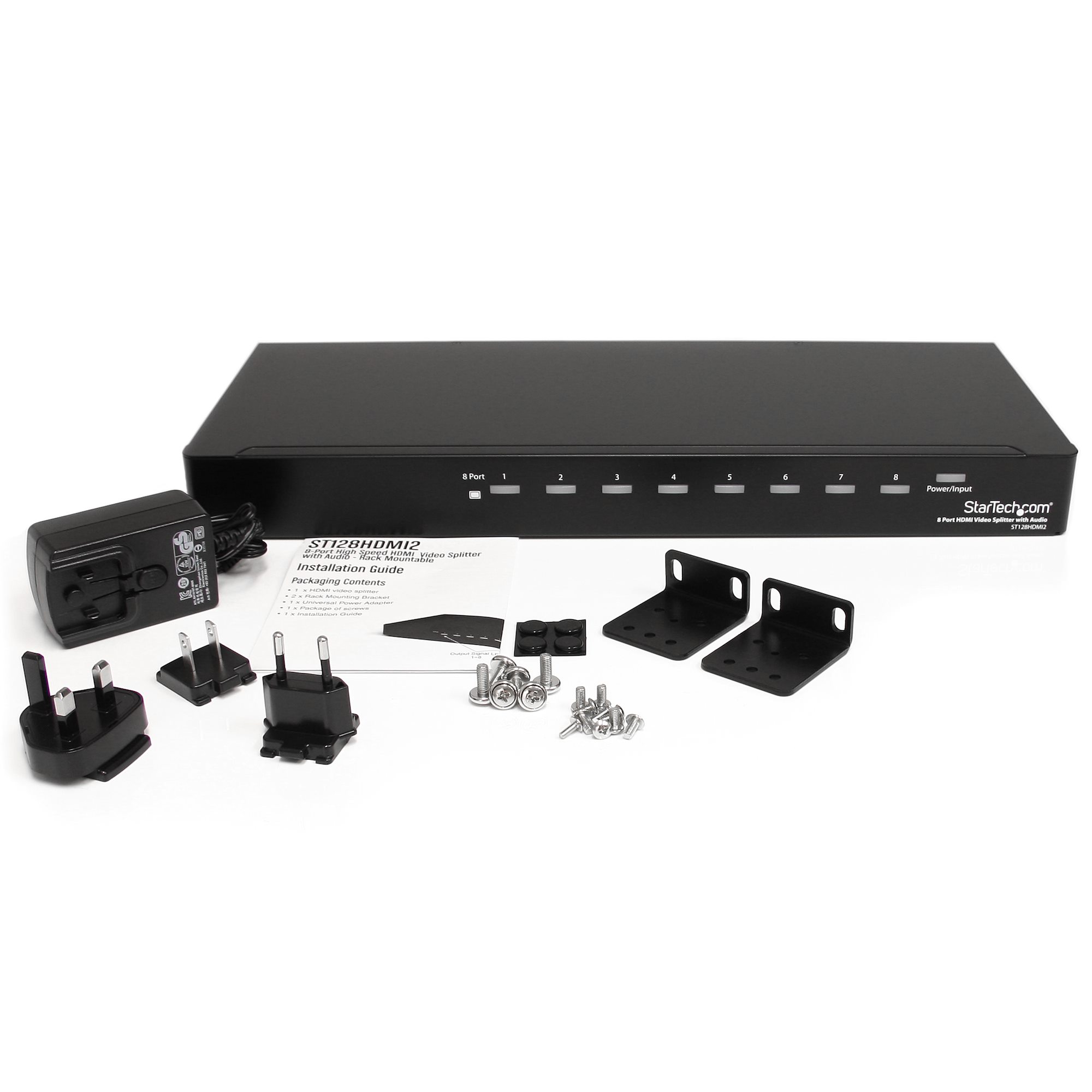 8出力対応HDMIスプリッター分配器　3.5㎜ステレオオーディオ対応