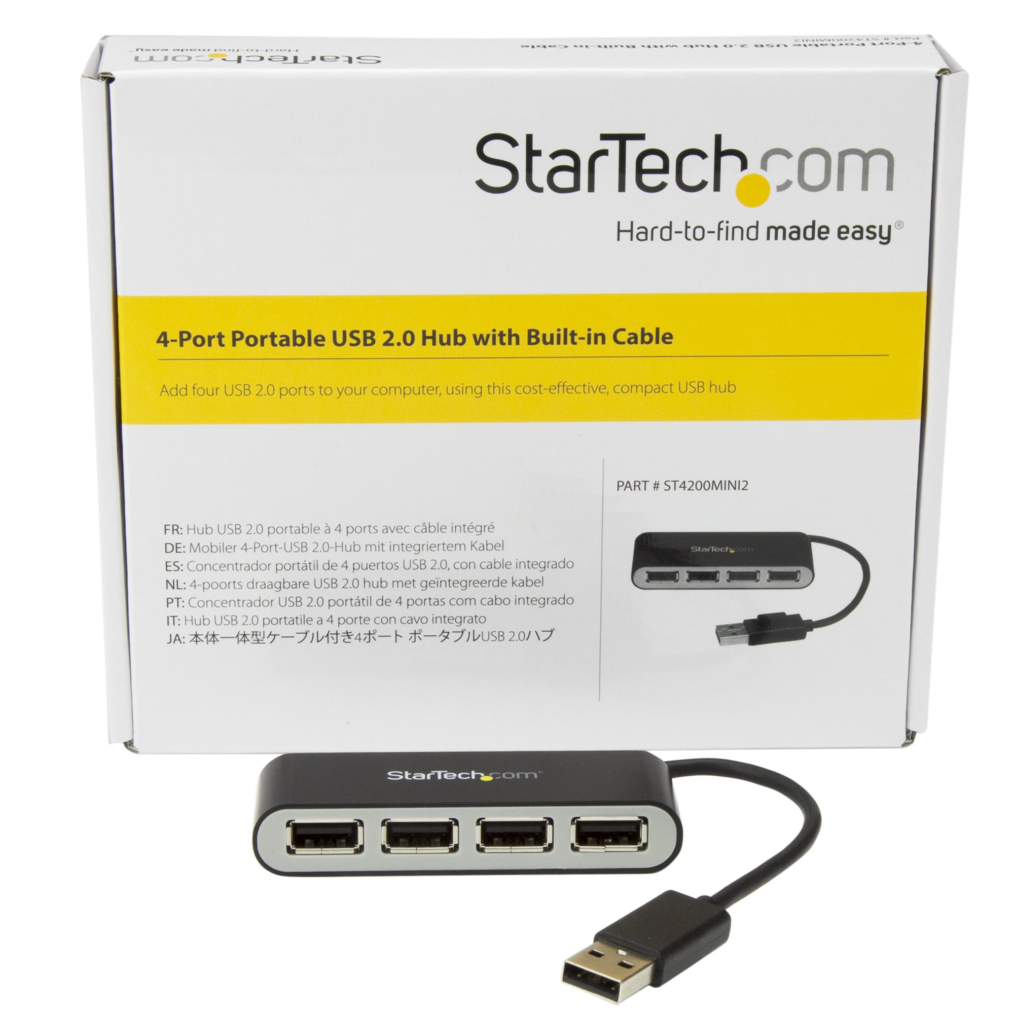 PORTA USB 2.0-4 AD ALTA VELOCITÀ MINI HUB Splitter Switch Adattatore Estensione Cavo 40 cm 