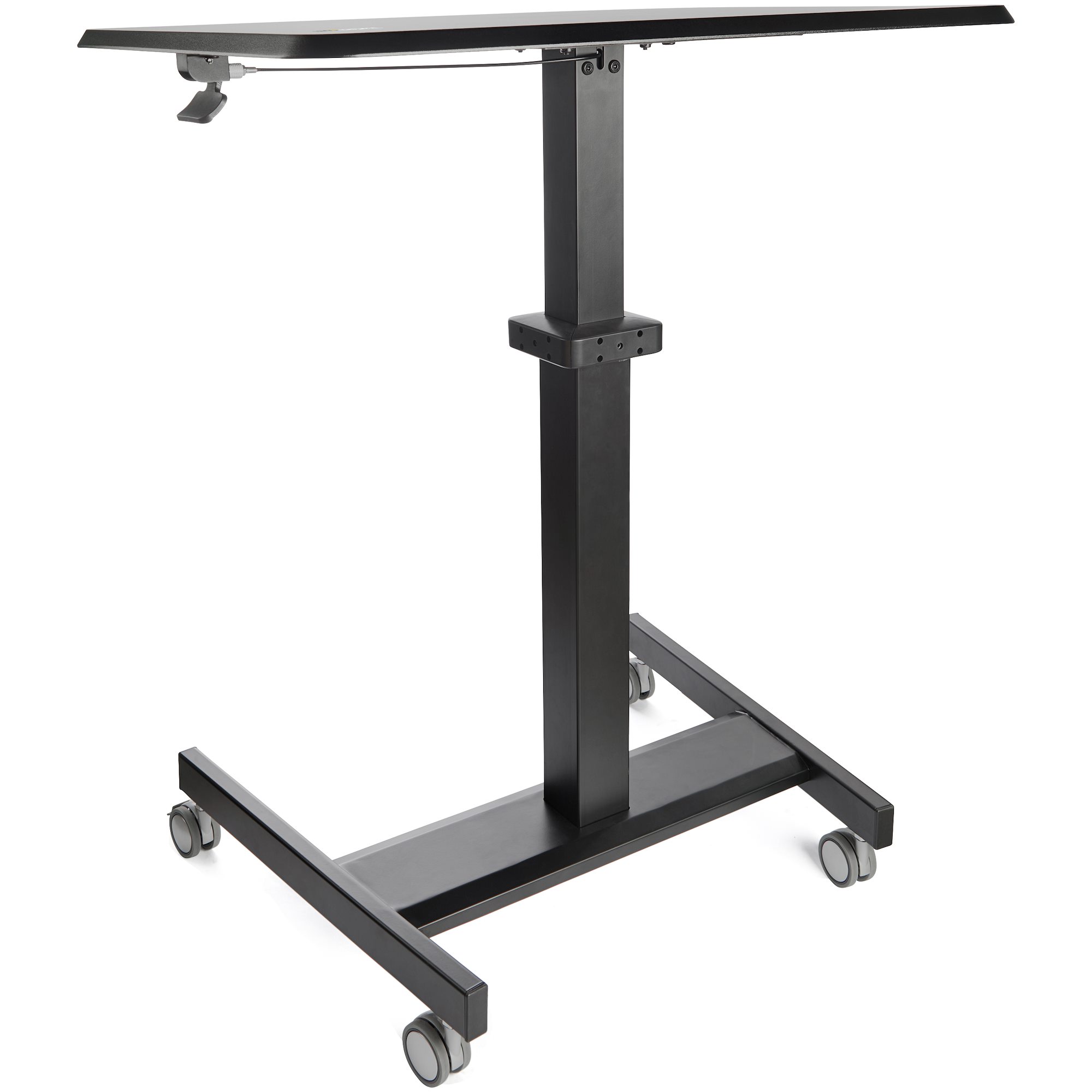 Bureau Debout Mobile à Roulettes - Plateau Inclinable 180° - Hauteur Réglable - 80x40 Cm - Charge 8 Kg