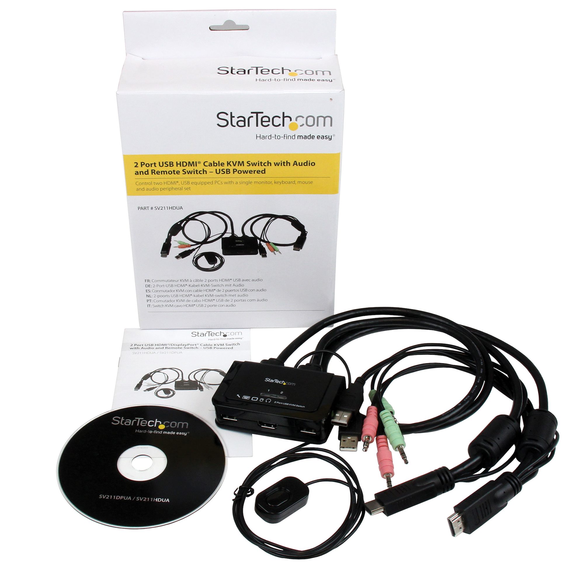 StarTech.com SV231HDMIUA 2 Port USB HDMI KVM Switch with Audio and USB 2.0 Hub 