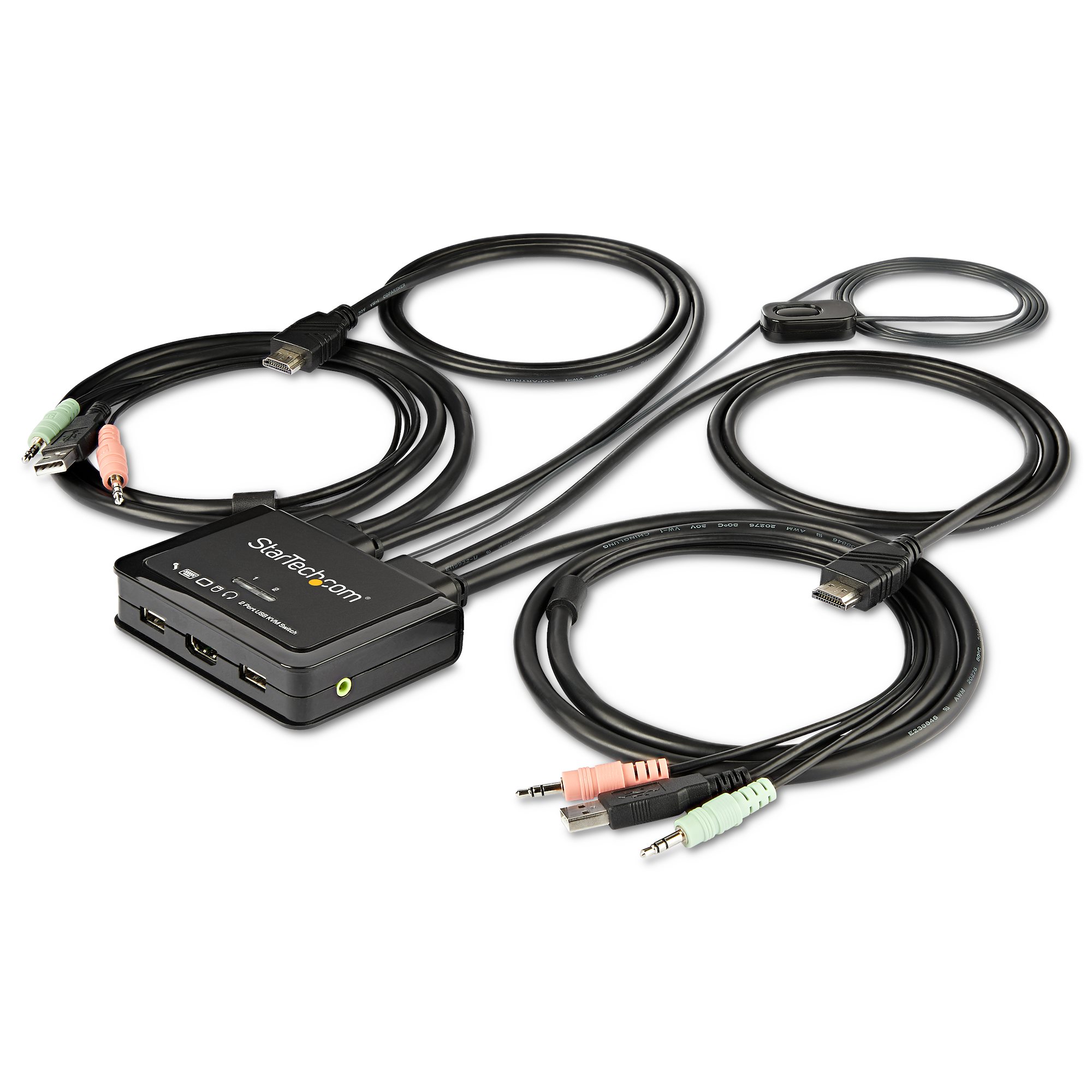ケーブル一体型 2ポート USB HDMI対応KVMスイッチ 4K/60Hz対応 - KVM