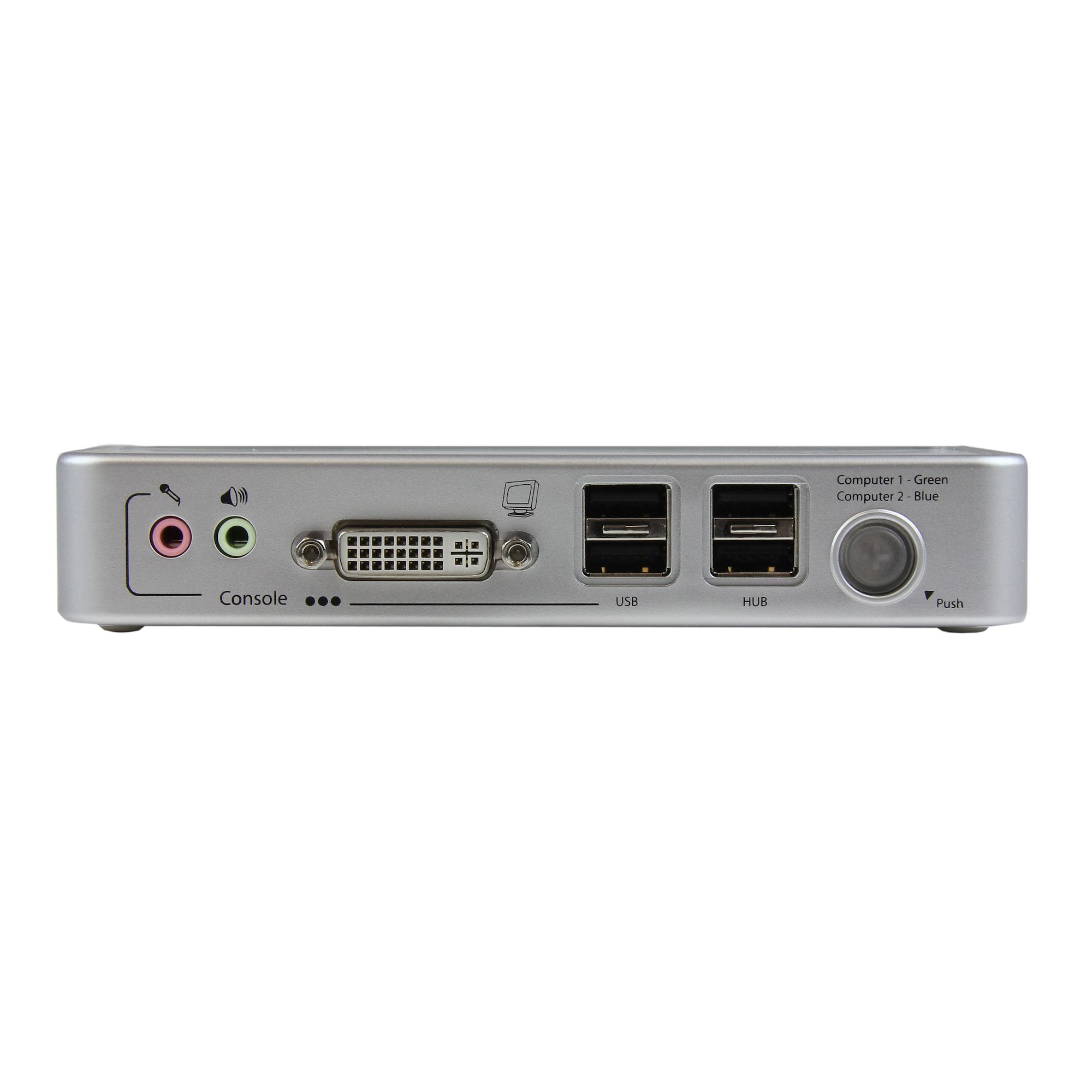 2 Port USB DVI KVM Switch Kit with Cables USB 2.0 Hub & Audio