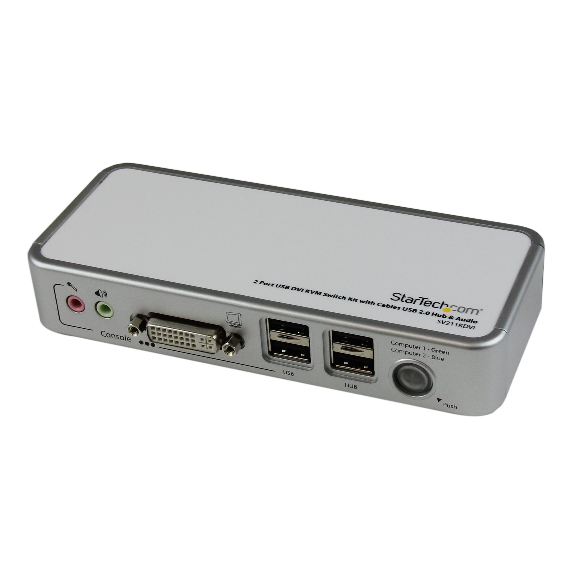 Startech.com switch commutateur kvm usb 4 ports sortie vidéo dvi, audio hub  usb 2.0 3 écrans - 4 pc - pour KVM - Serveurs & Réseau