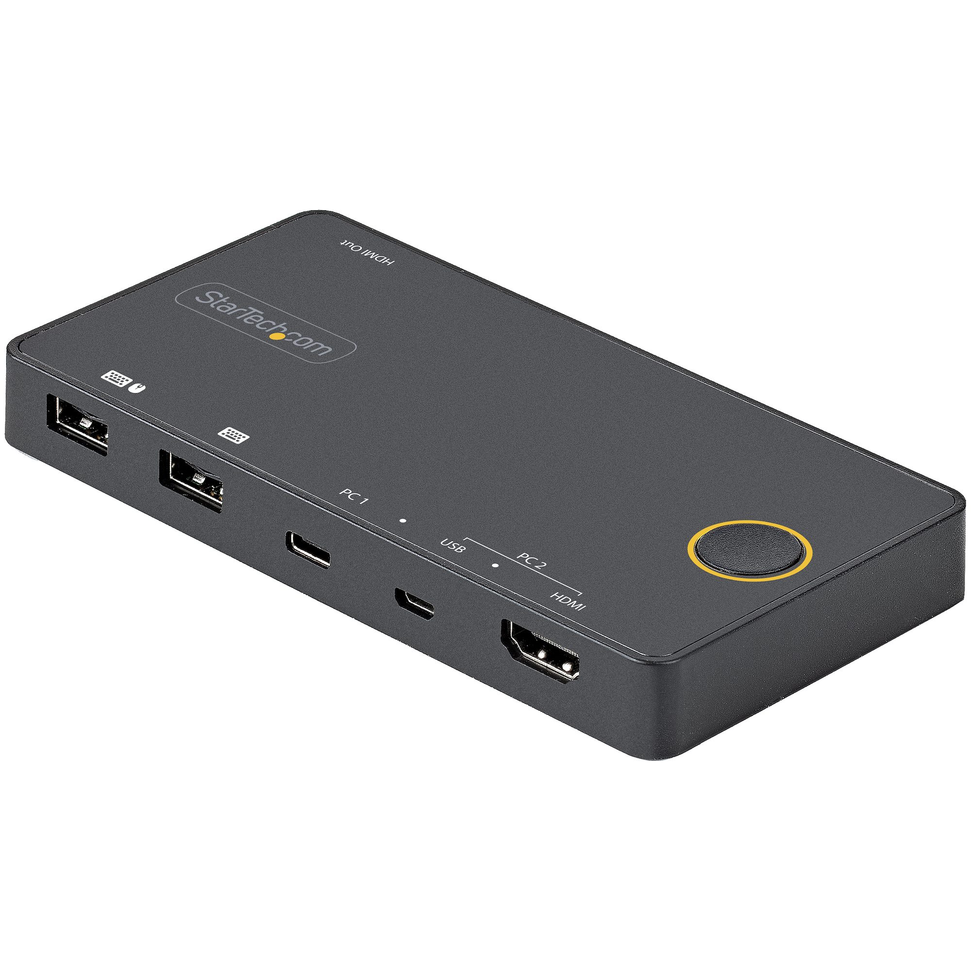 2 Port Hybrid USB-A + HDMI & USB-C KVM Switch - Single 4K 60Hz HDMI 2.0  Monitor - Compact Desktop and/or Laptop HDMI KVM Switch - USB Bus Powered -  