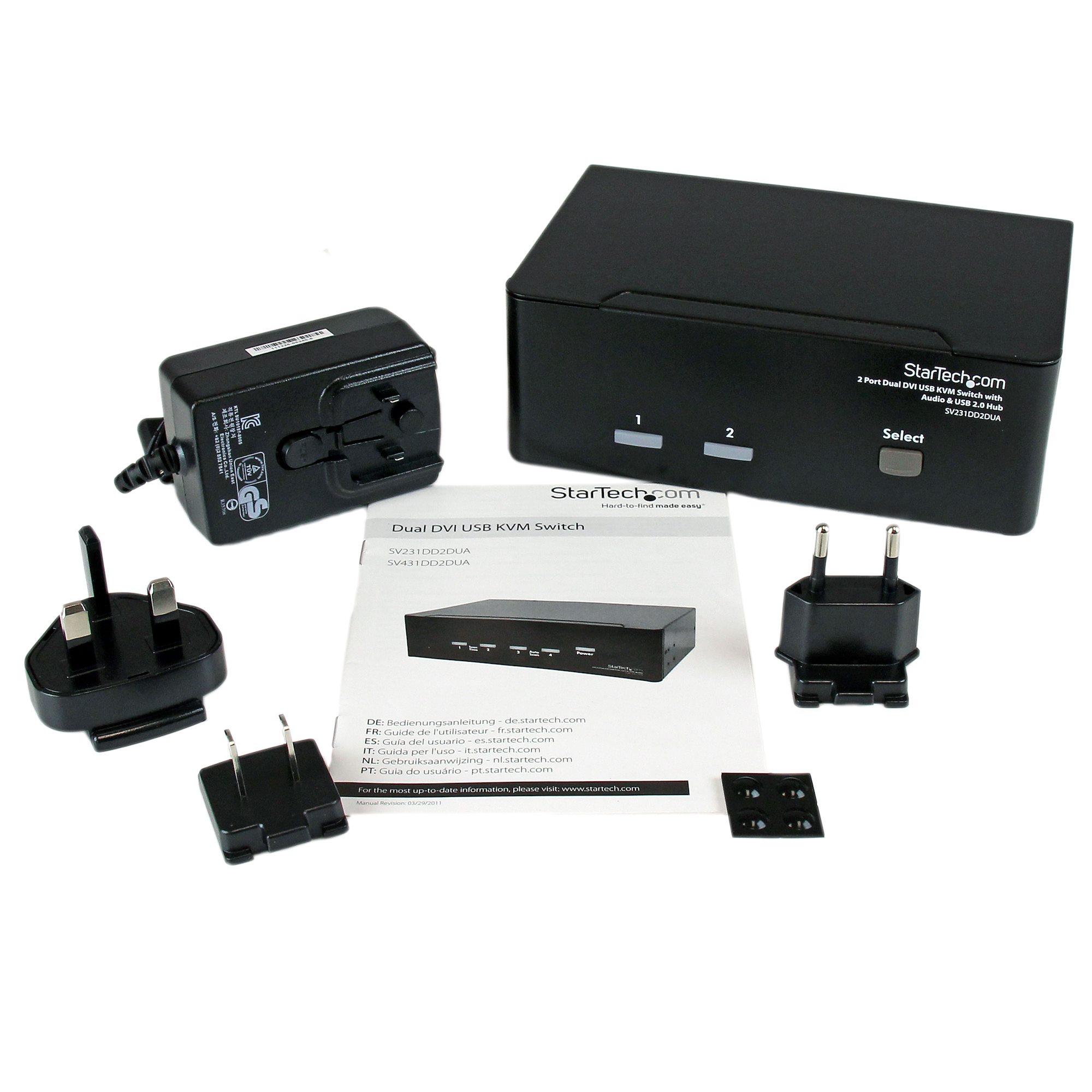4ポート デュアルDVIモニター対応USB接続KVMスイッチ PCパソコンCPU切替器 オーディオ対応 USBハブ