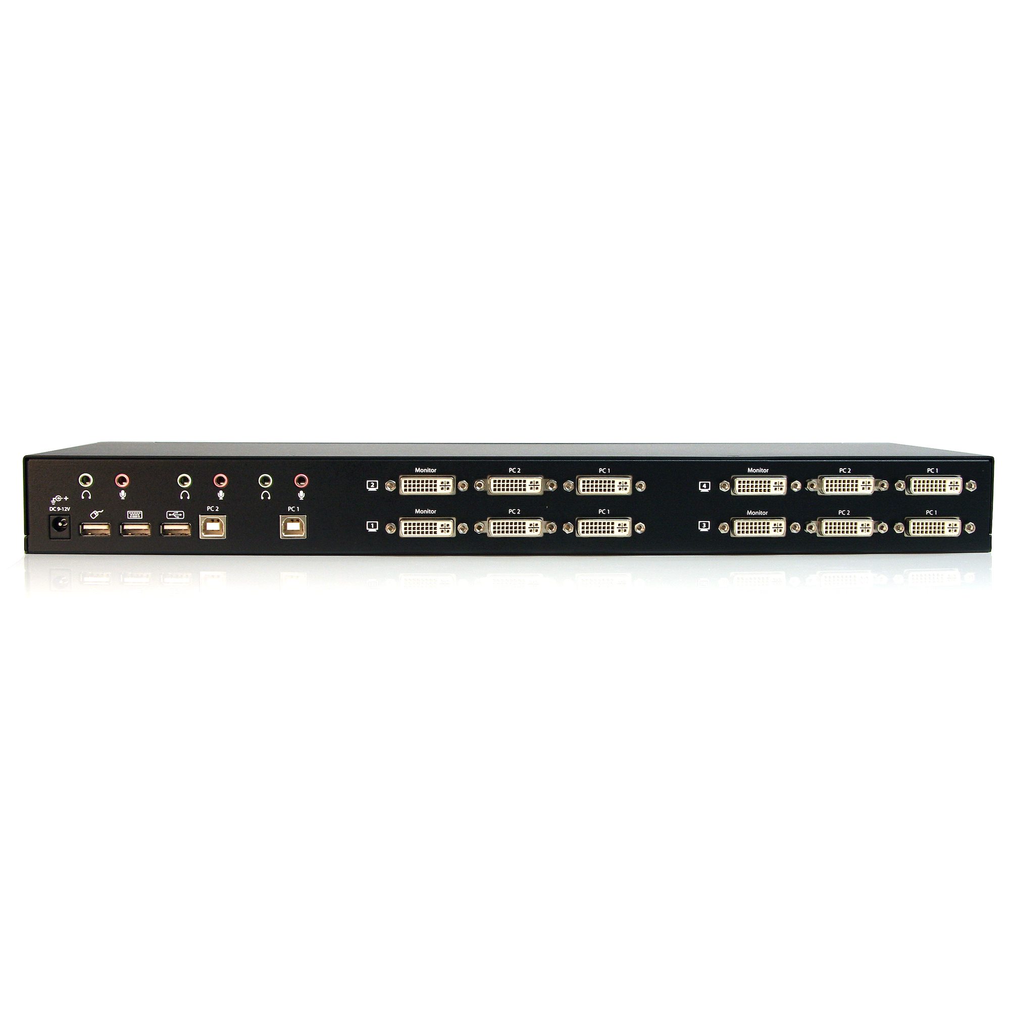 2 Port Quad Monitor Dual-Link DVI USB KVM Switch with Audio & Hub