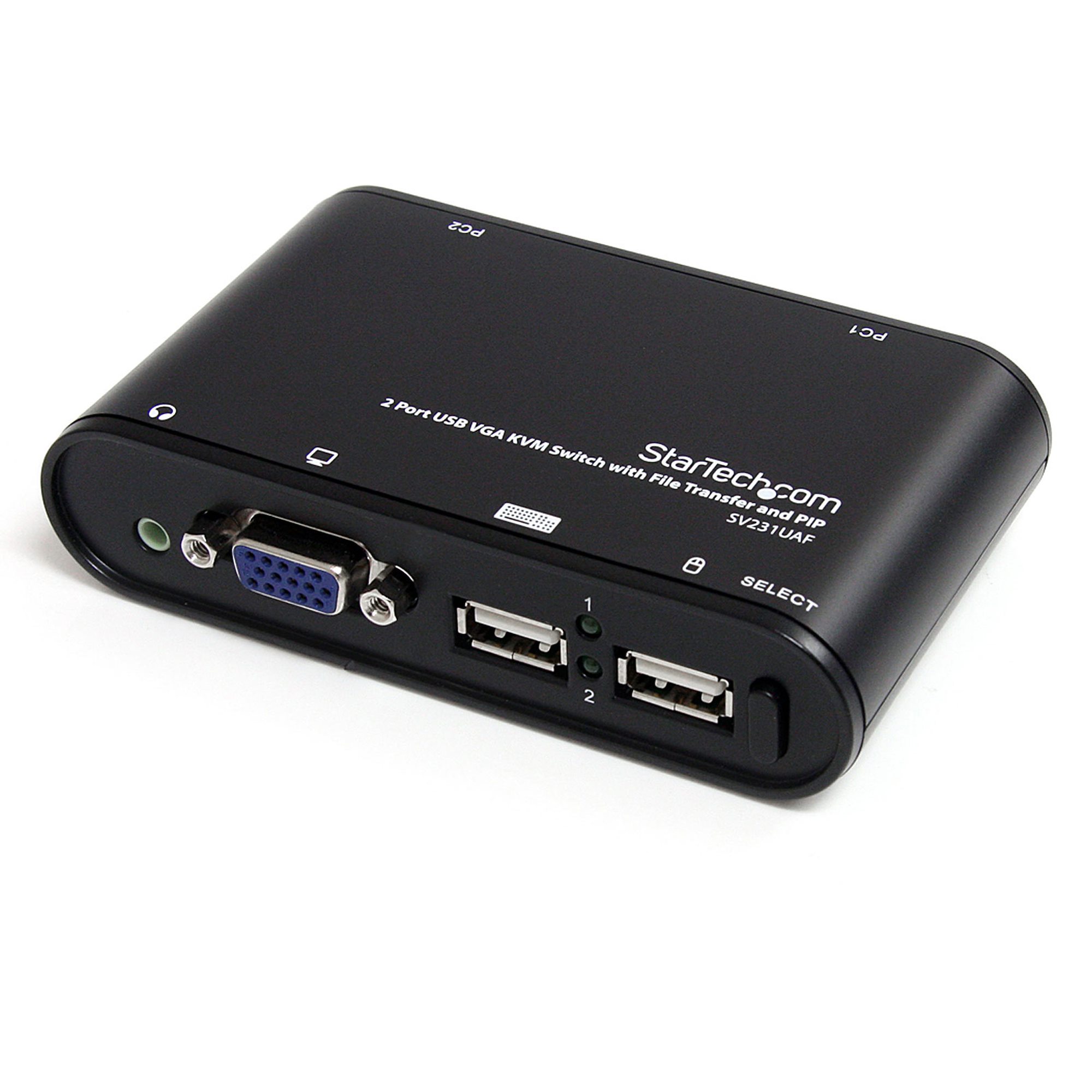 Switch KVM Link A 2 Porte – Condividi Monitor VGA, Tastiera E Mouse USB Tra 2 PC, Con Cavi Inclusi E Audio