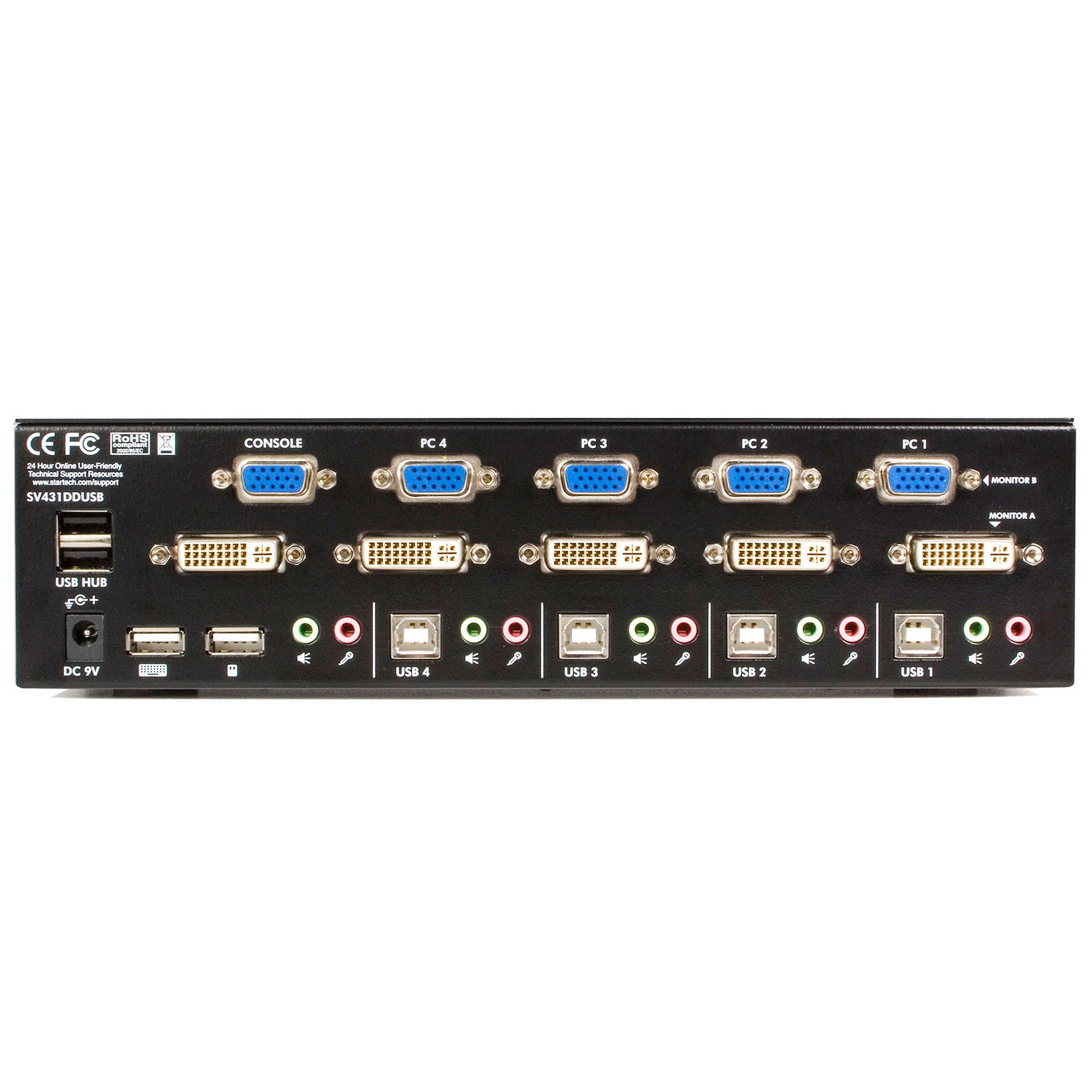 4 Port DVI VGA Dual Monitor KVM Switch KVM Switches