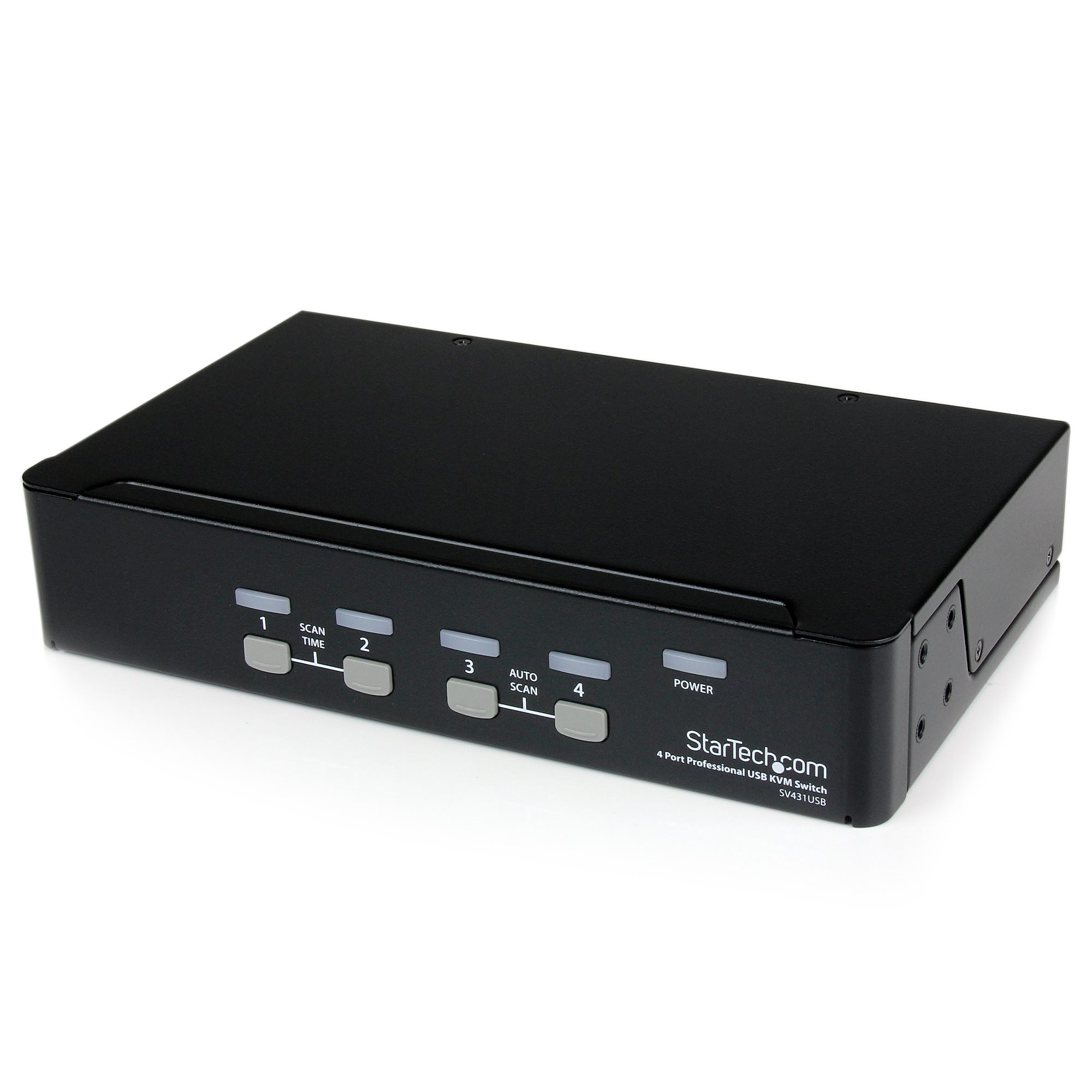 Renewed 4 Port VGA KVM Switch with USB Hub Support Wireless Keyboard Mouse Connection and Push Button Switching Function 