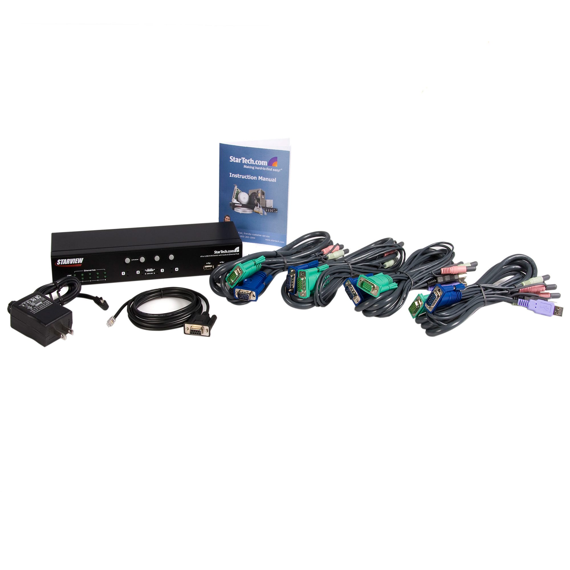 4 Port USB KVM Switch w/ Network Switch KVM Switches