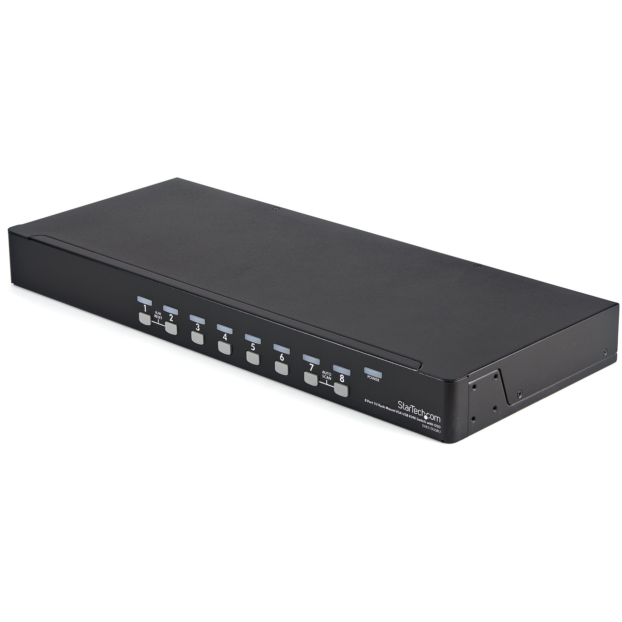 1Uラックマウント対応 8ポート シングルVGAディスプレイ対応USB接続KVMスイッチ/PCパソコンCPU切替器（OSD機能/ケーブル付）