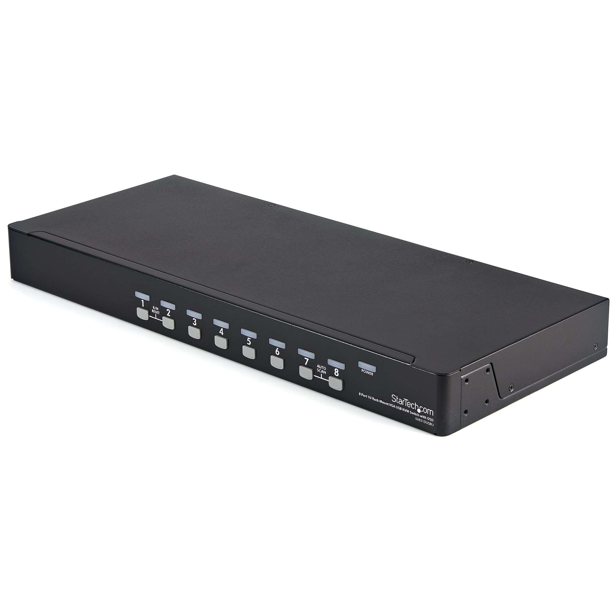 8 Port 1U Rackmount USB KVM Switch Kit with OSD and Cables