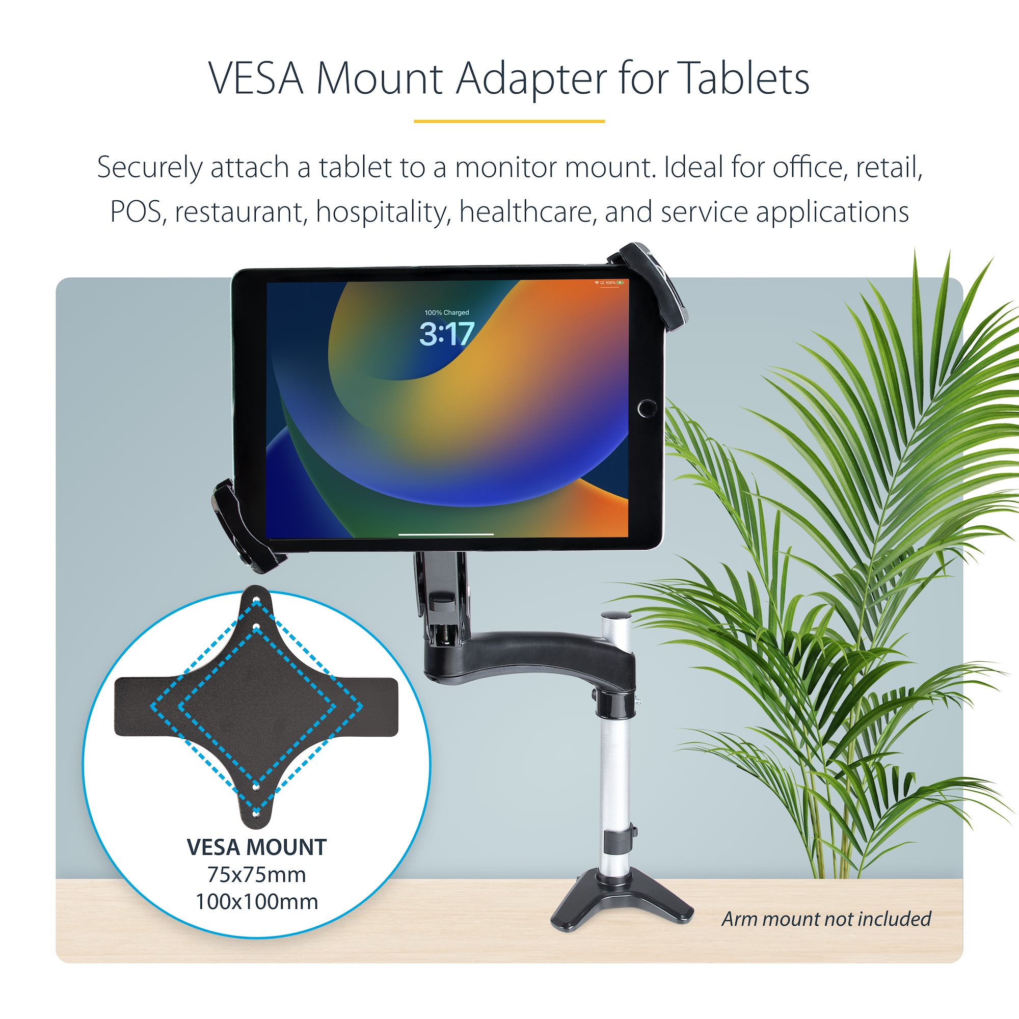 タブレットホルダー/VESA取付け/ 7.9~12.5インチ/耐荷重2kg タブレットホルダー/VESA取付け/ 7.9~12.5インチ/耐荷重2kg