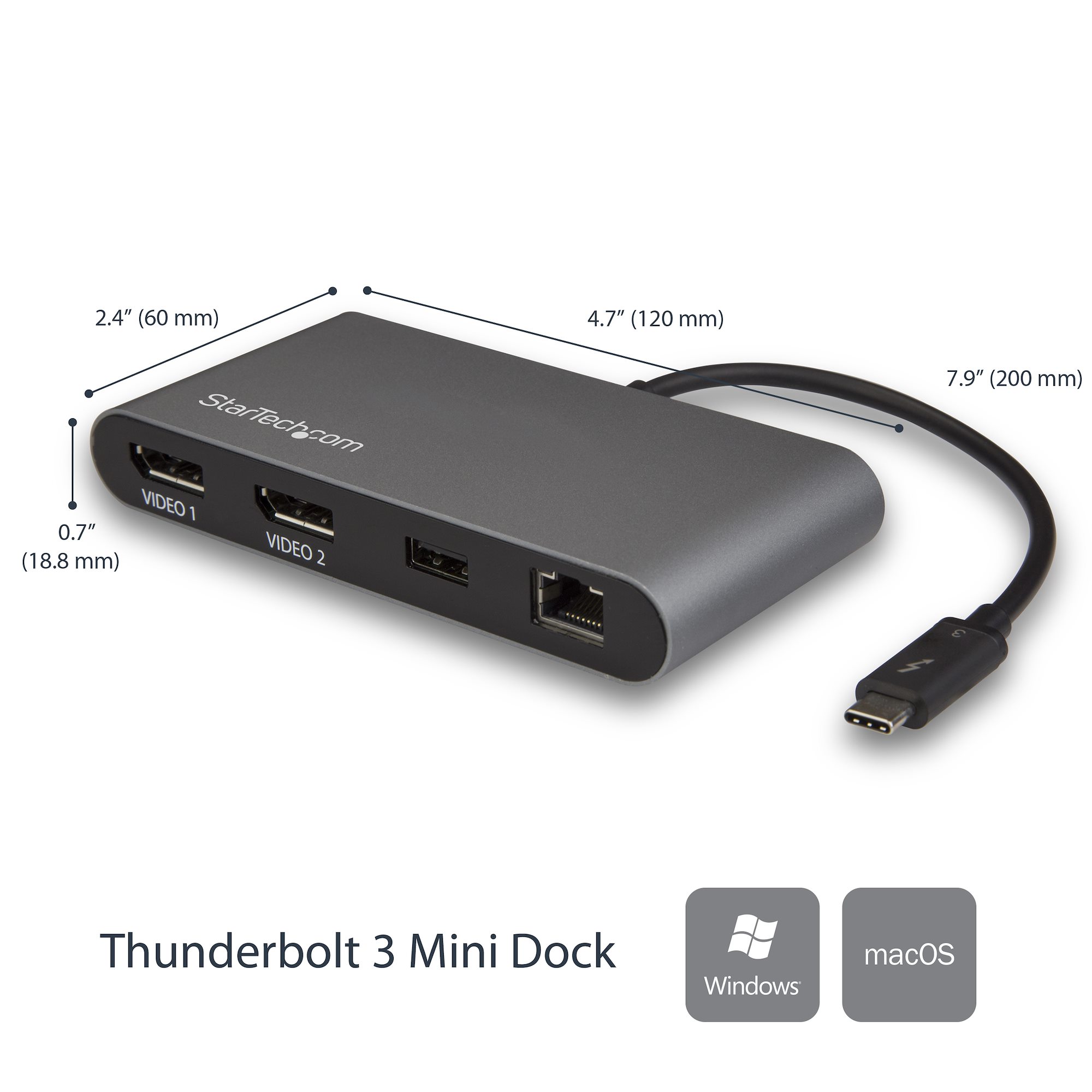 Dock - Mini Thunderbolt 3 - Dual 4K DP - Thunderbolt Docking