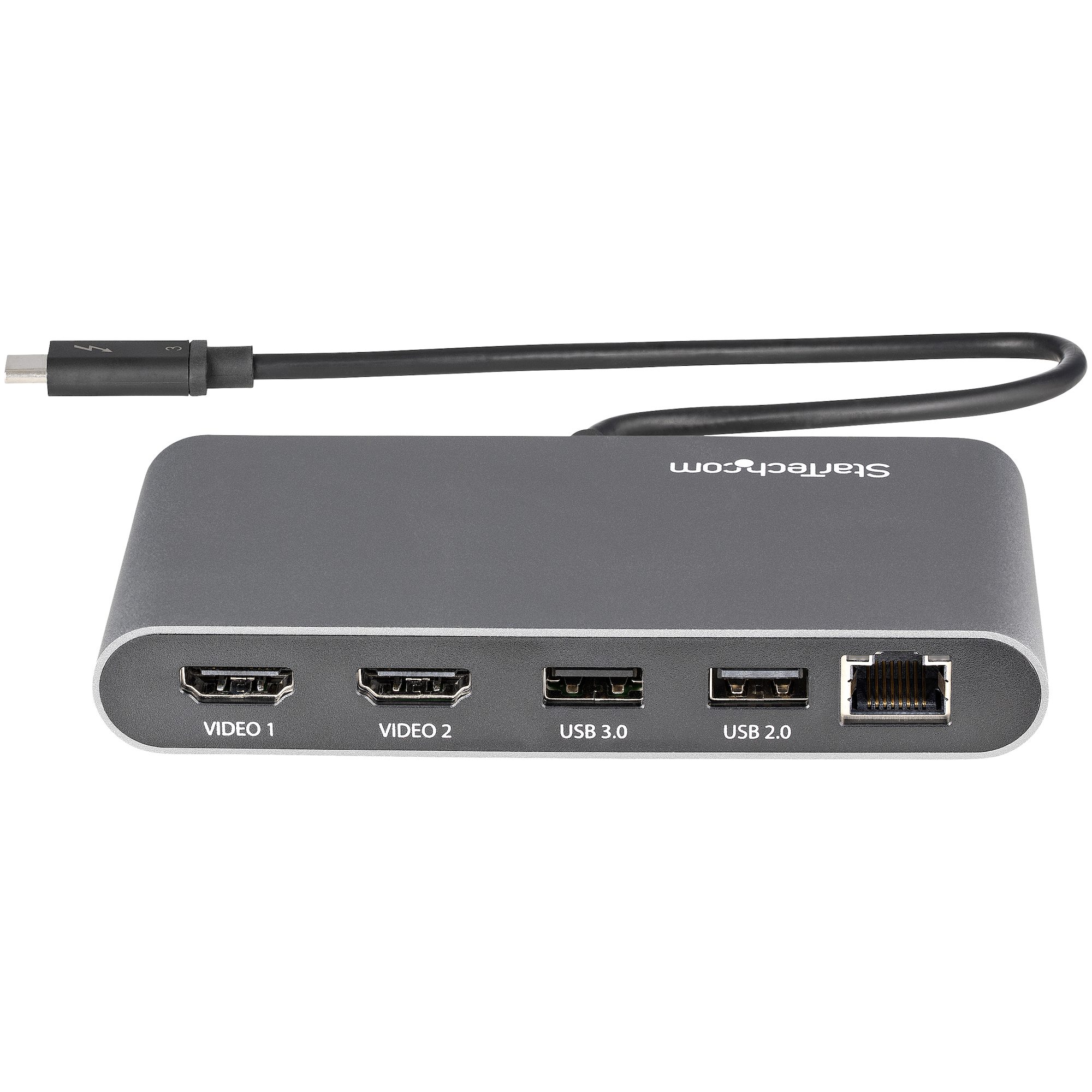 サンダーボルト3 ハブ 2x HDMI 4K／2x USB-A／有線LAN - Thunderbolt