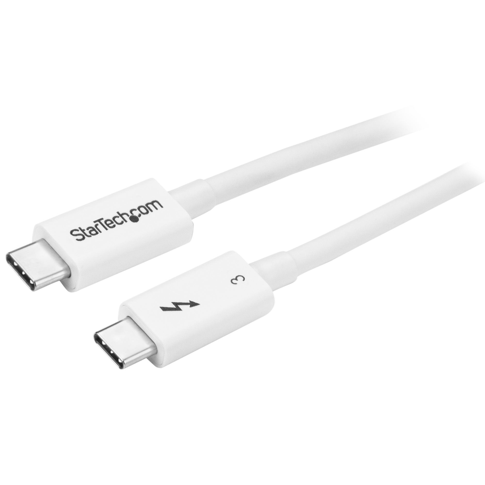 Thunderbolt 3ケーブル／50cm／5K60Hz／40Gbps／100W USB PD／Thunderbolt 4 USB-C  DisplayPort互換／ホワイト／サンダーボルト 高速データ転送 モニター ディスプレイ 映像出力