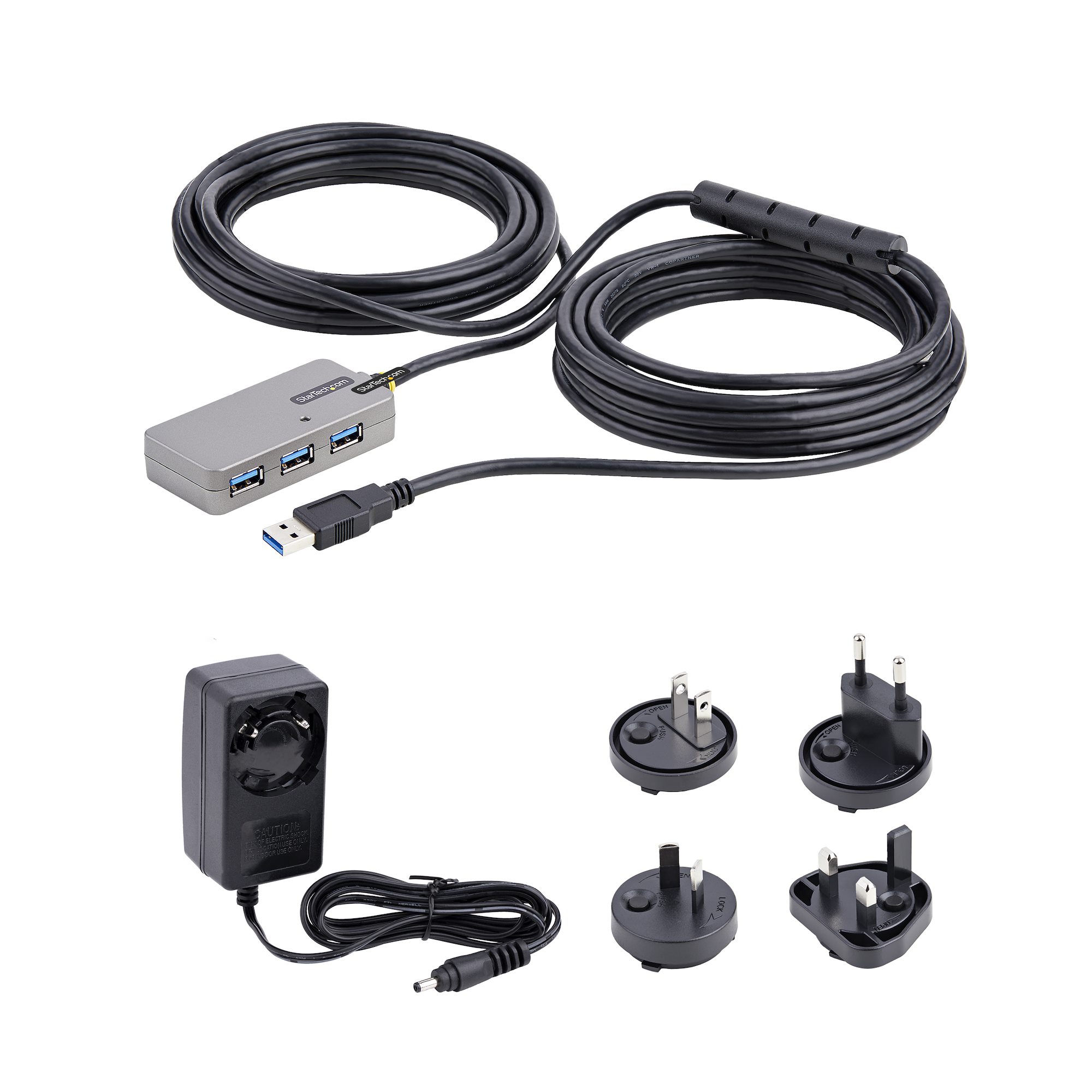 USB Extender Hub | USB 3.0 Extension Cable with 4-Port USB Hub