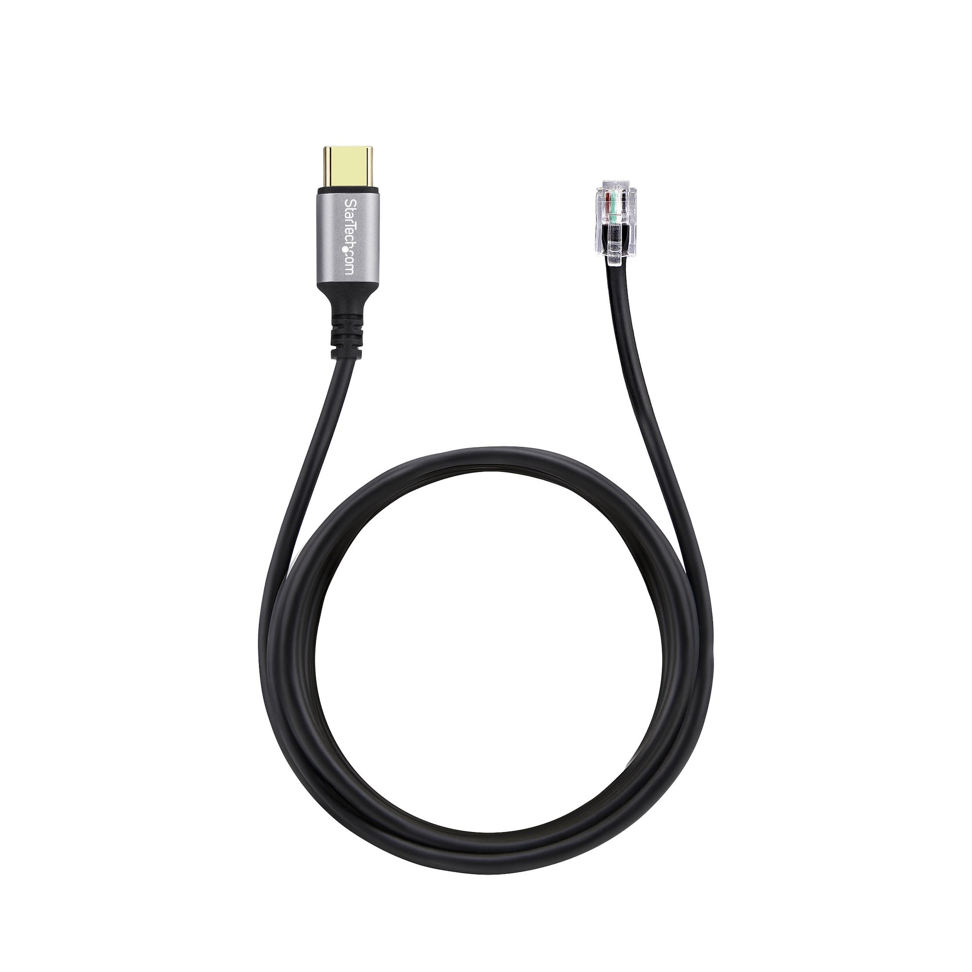 ケーブル長1.8m。RJ9電話受話器をパソコンに接続できるUSB Type-C