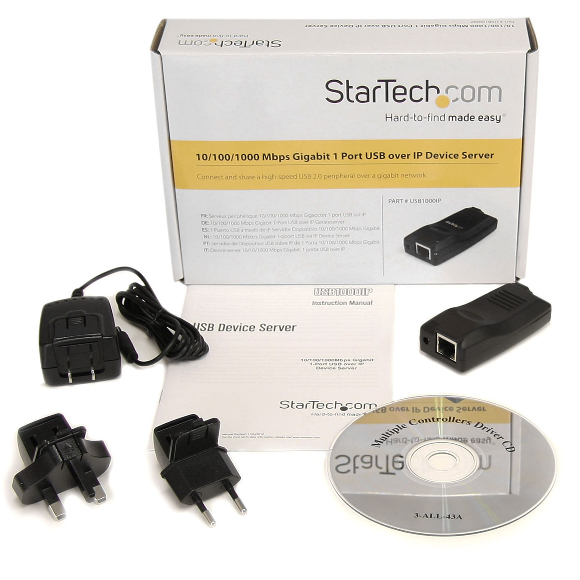 Servidor de Dispositivos StarTech.com USB1000IP 1 Puerto USB 2.0, sobre Red Gigabit Ethernet con IP convertidor 