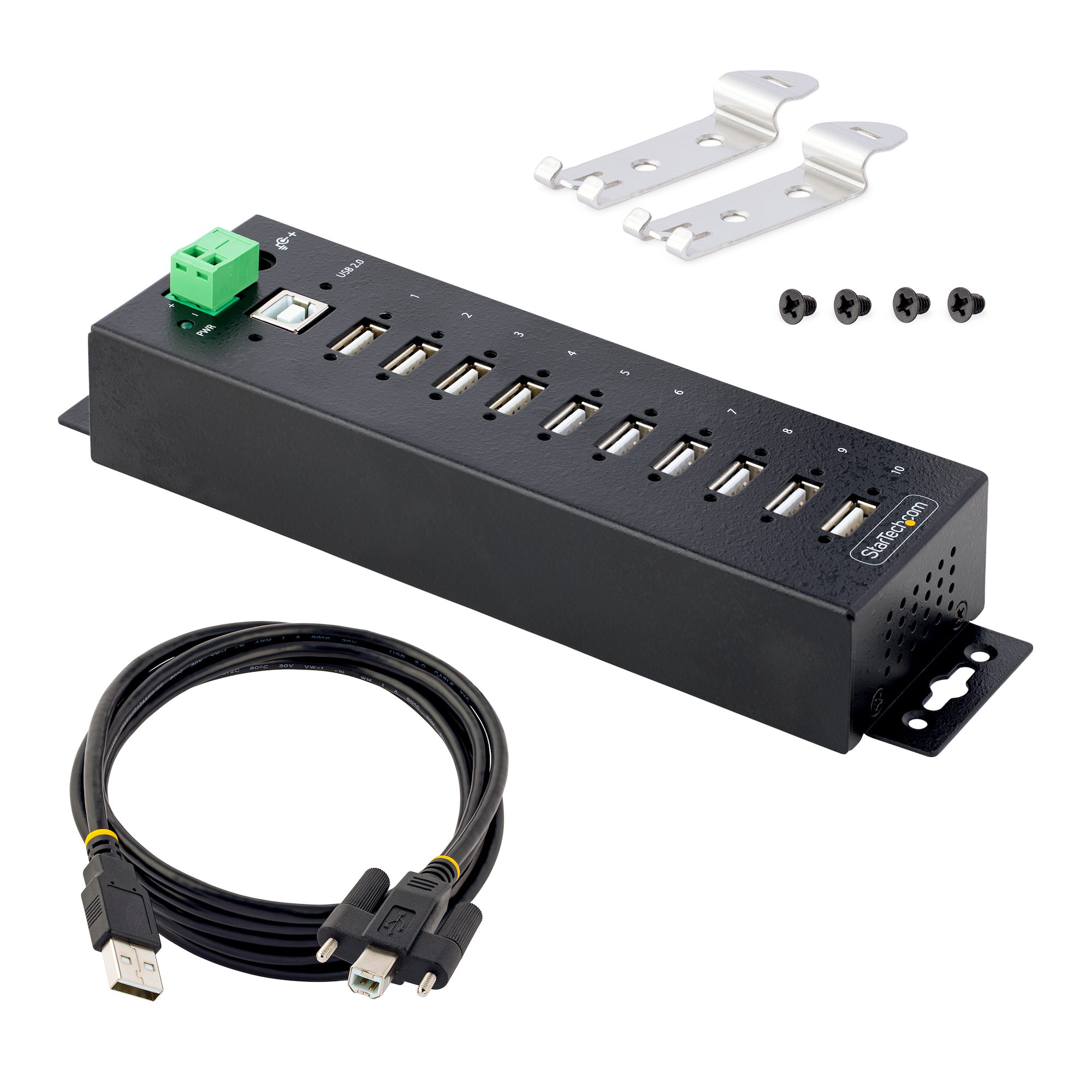 10-Port Industrial USB 2.0 HUB, Metal - 産業用USBハブ | StarTech