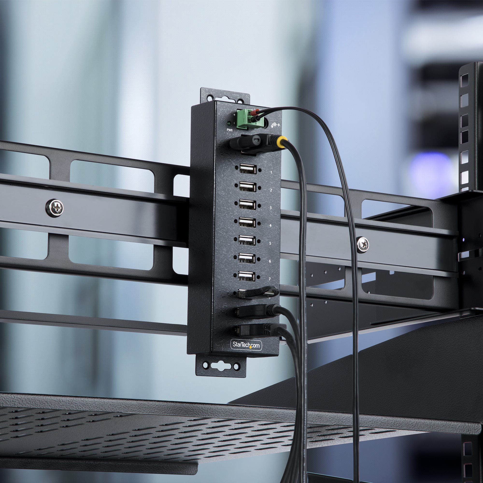 10-Port Industrial USB 2.0 Hub, Rugged USB Hub w/ESD Level 4 Protection, DIN/Wall/Desk-Mountable USB-A HUB, USB Port Expander w/Lockable Ports, USB 10-Port Industrial USB 2.0 Hub, Rugged USB Hub w/ESD Level 4 Protection, DIN/Wall/Desk-Mountable USB-A HUB, USB Port Expander w/Lockable Ports, USB