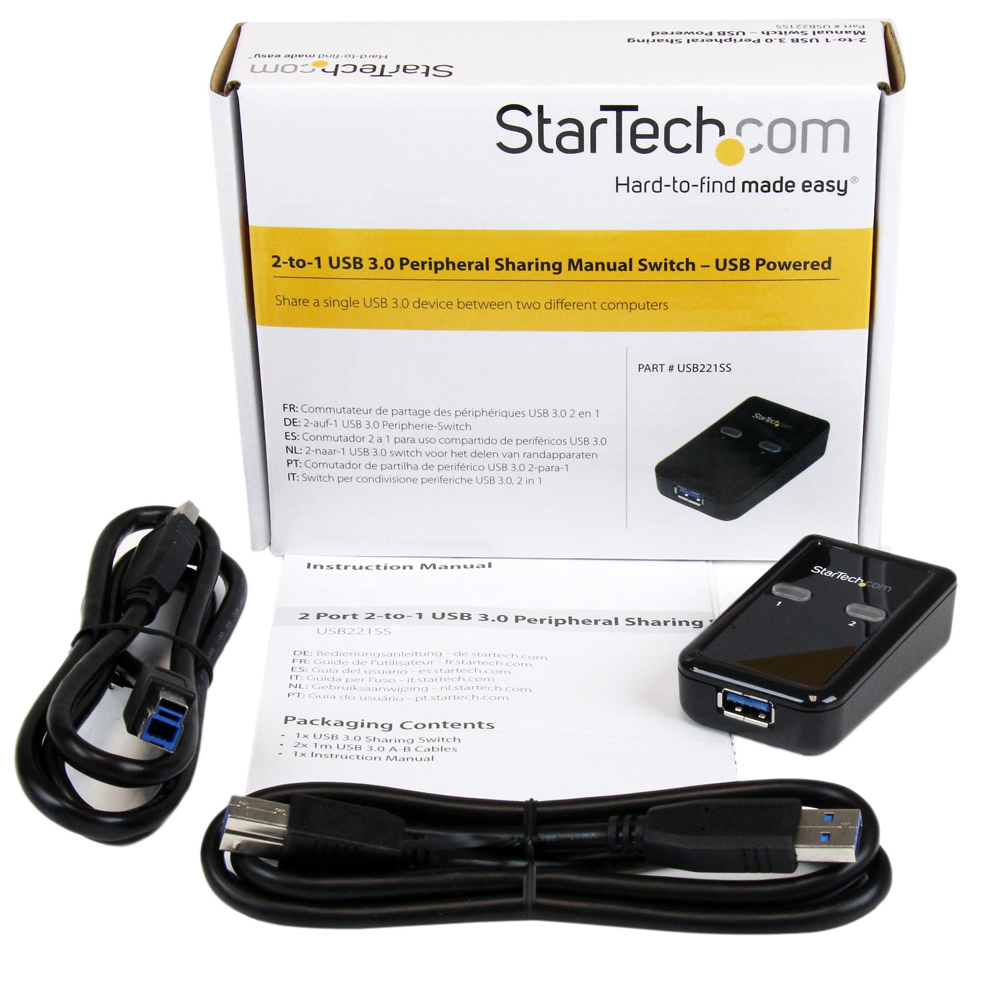 PC周辺機器StarTech.com 4x4対応 USB 3.0 周辺機器共有スイッチ(切替 