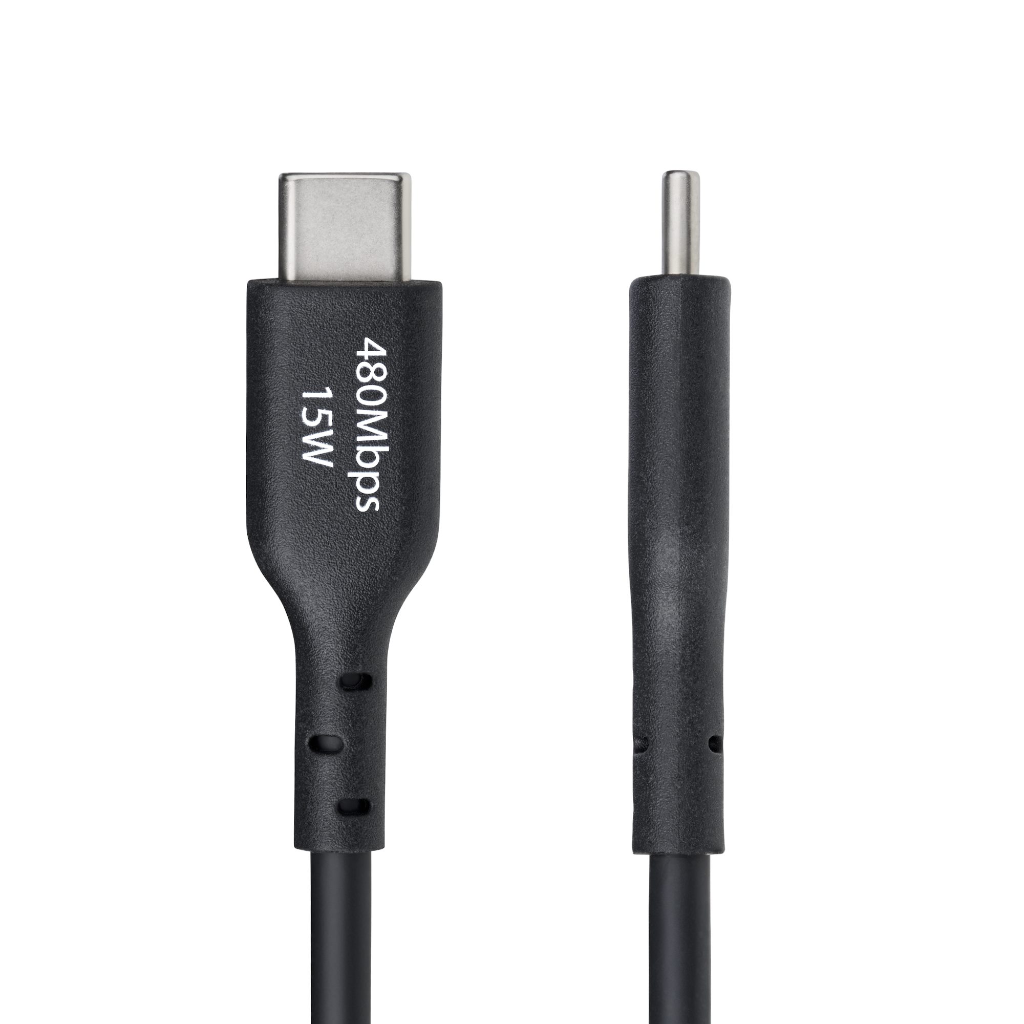 15cm、ブラック。USB Type-Cデバイスを充電器またはパソコンに接続する