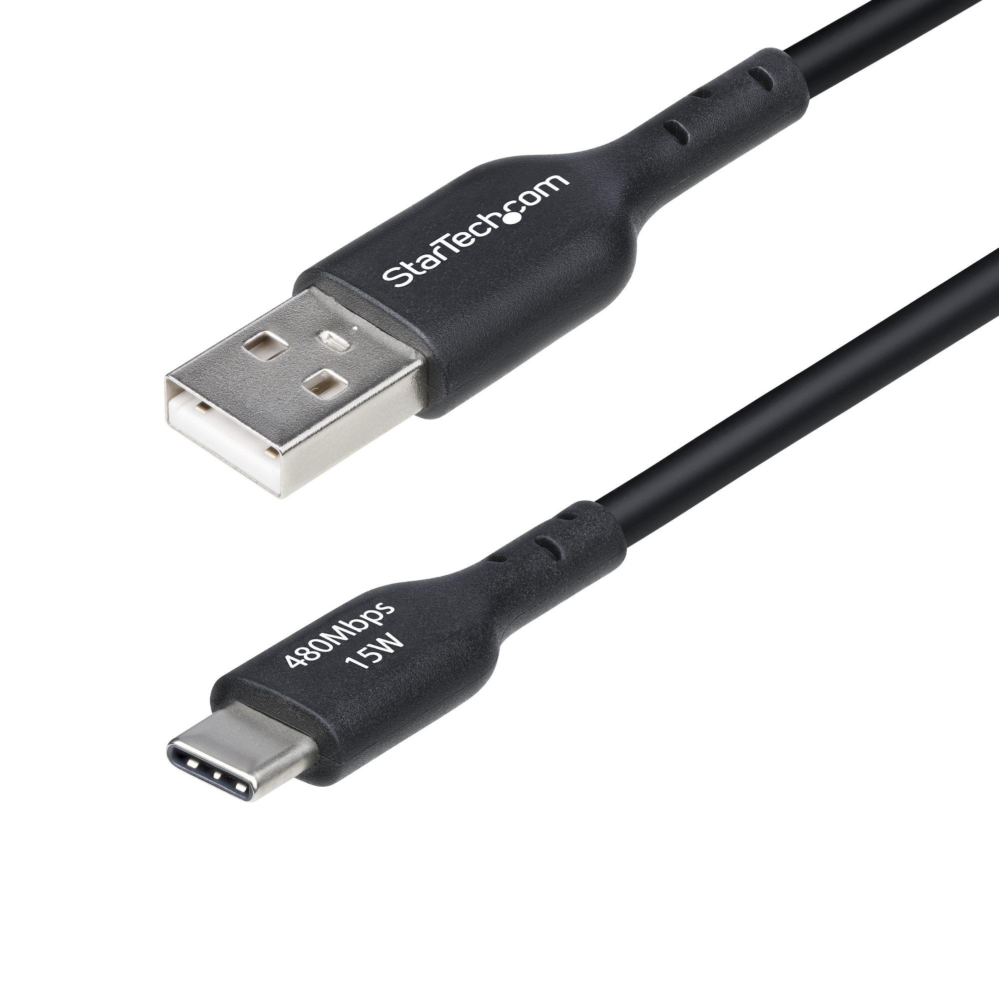 15cm、ブラック。USB Type-Cデバイスを充電器またはパソコンに接続する