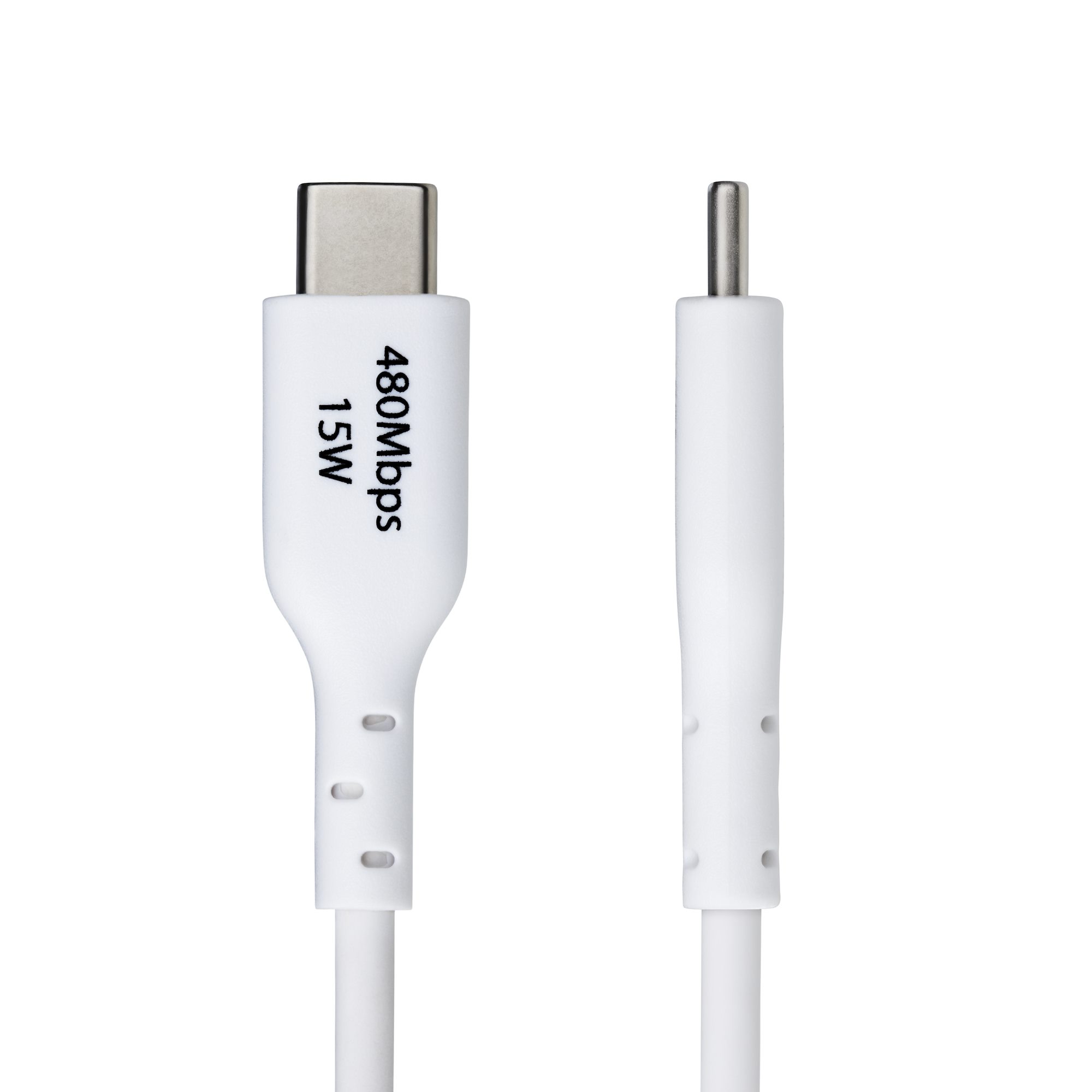 ホワイト USBケーブル USBケーブル／USB 2.0 Type-A - Type-C／1m／3A 15W／オス オス