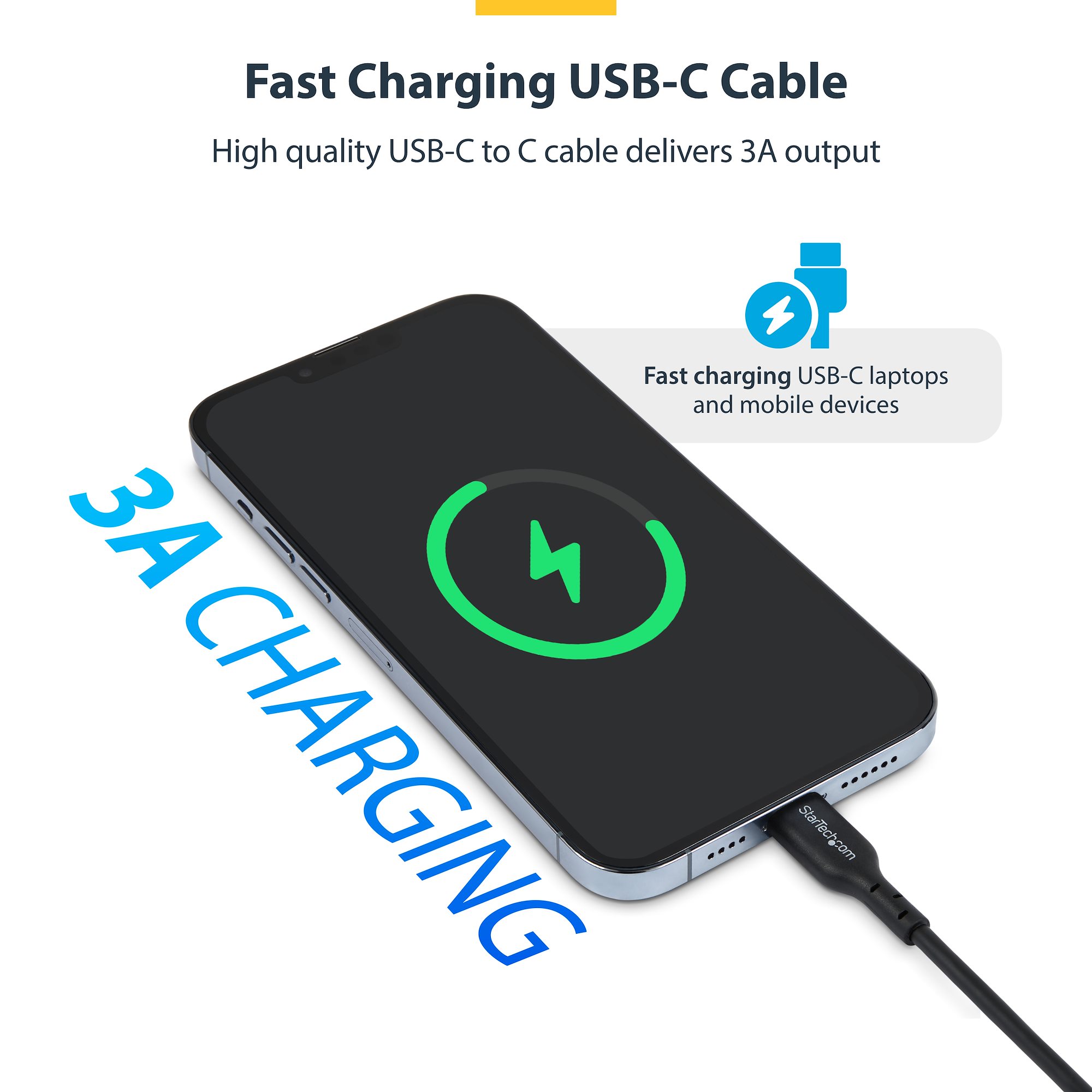 USB-Cケーブル／3m／USB 2.0／Type-C to Type-C／60W 3A PD