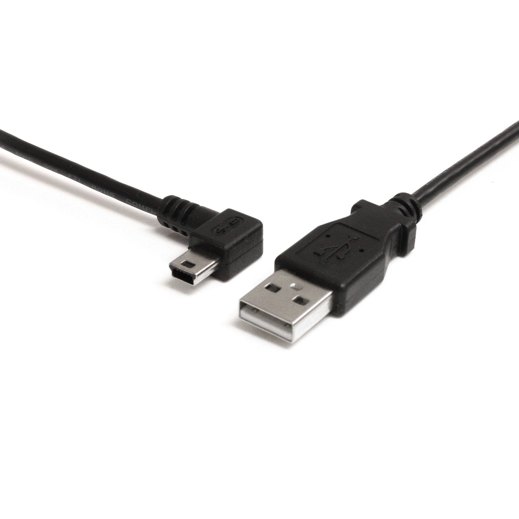 1.8m ミニUSB変換ケーブル miniUSB左向きL型ケーブル USB-A オス - USB mini-B オス