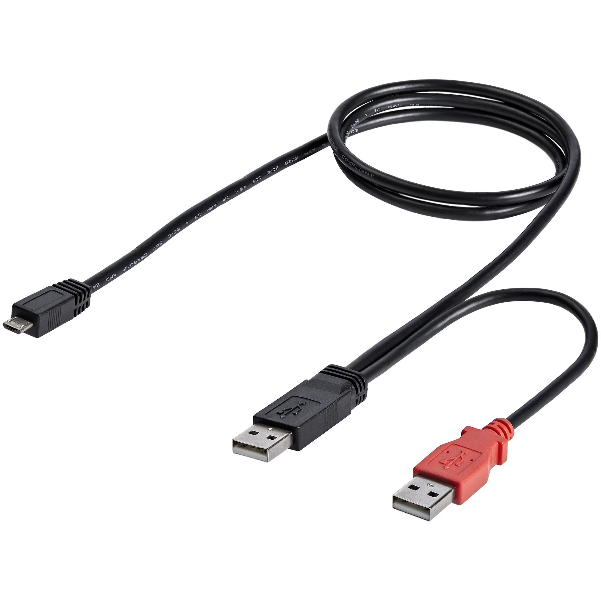 StarTech.com Câble USB 2.0 en Y de 91 cm pour disque dur externe - 2x USB A  (M) vers
