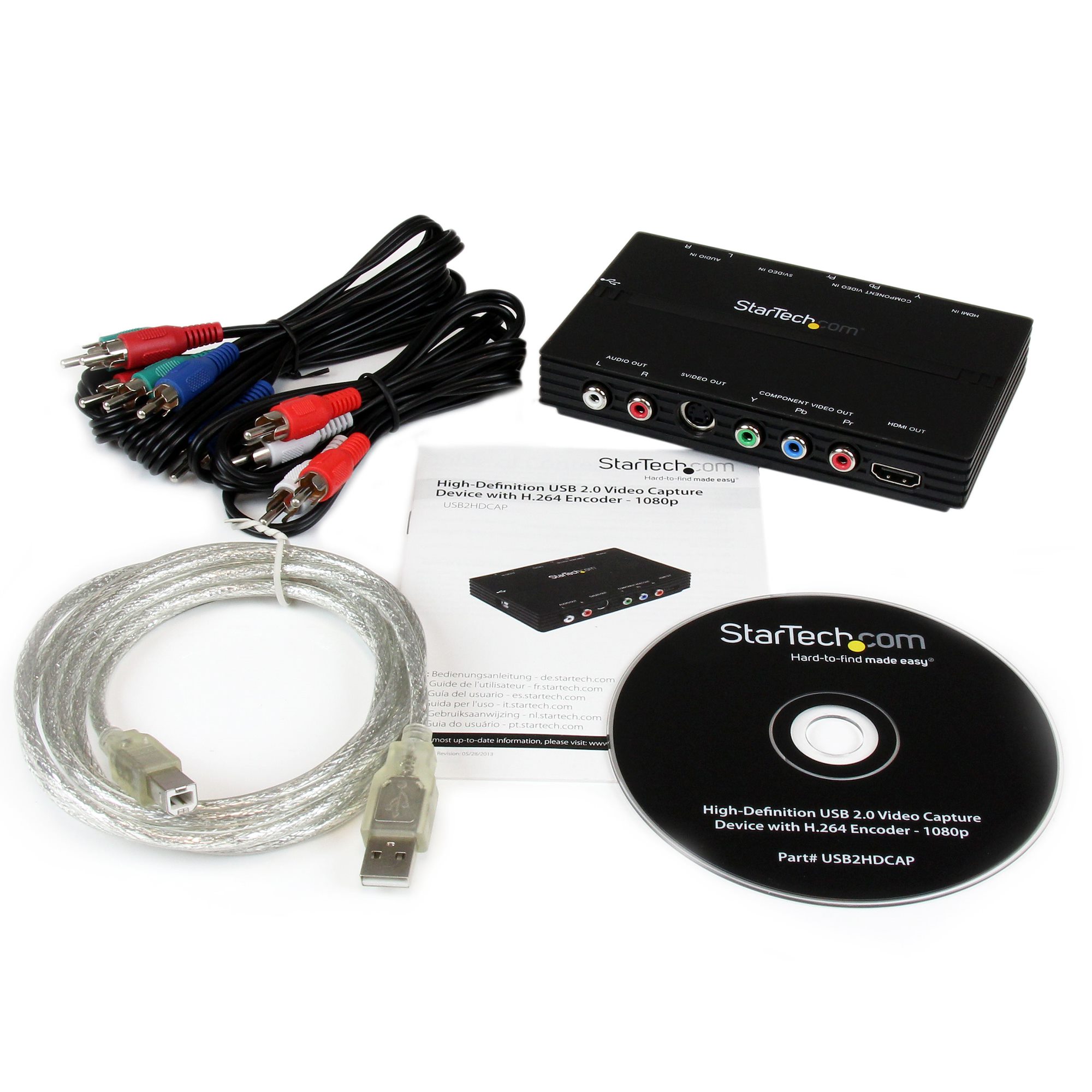 StarTech.com Boîtier d'acquisition vidéo HD USB 3.0 - Enregistreur vidéo  HDMI / DVI / VGA / Composant - 1080p - 60fps (USB3HDCAP) (USB3HDCAP), Cartes pour capture vidéo