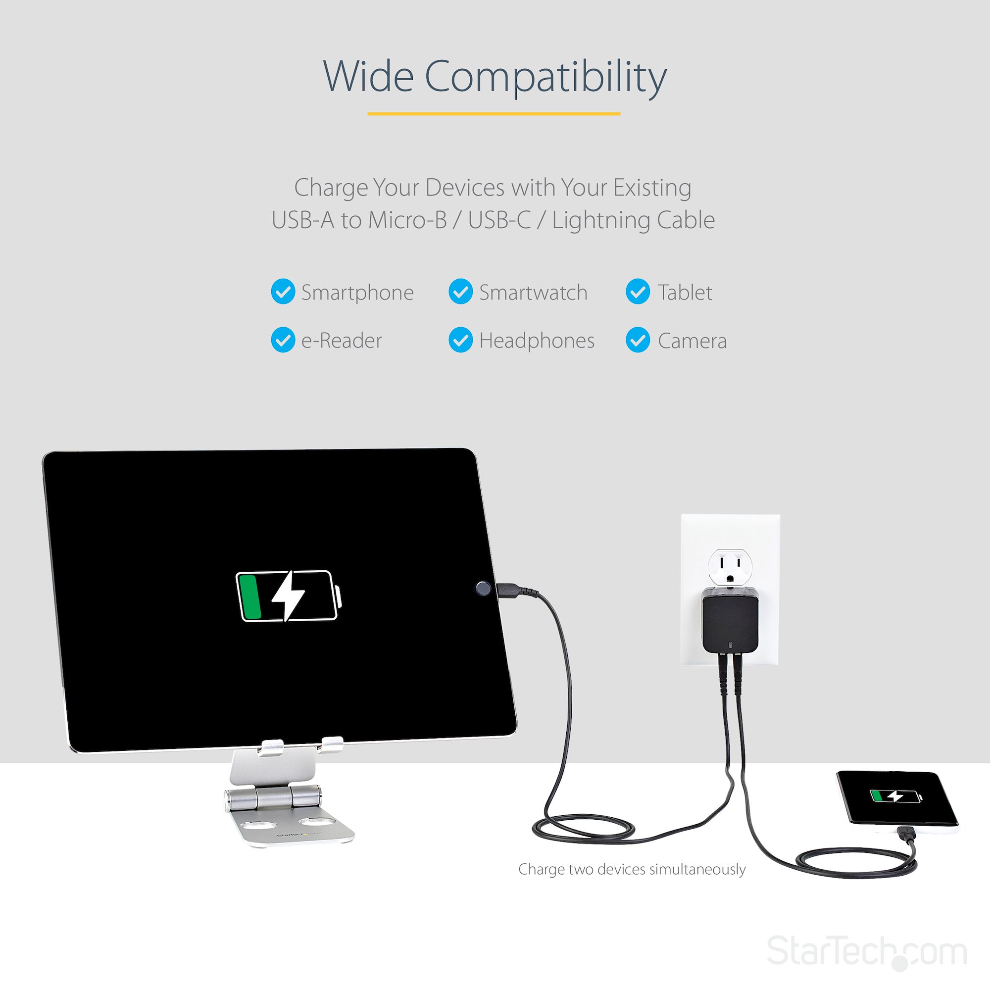 Original 2 in 1 Adapter Charger Dual-Port USB DC 5V 1A