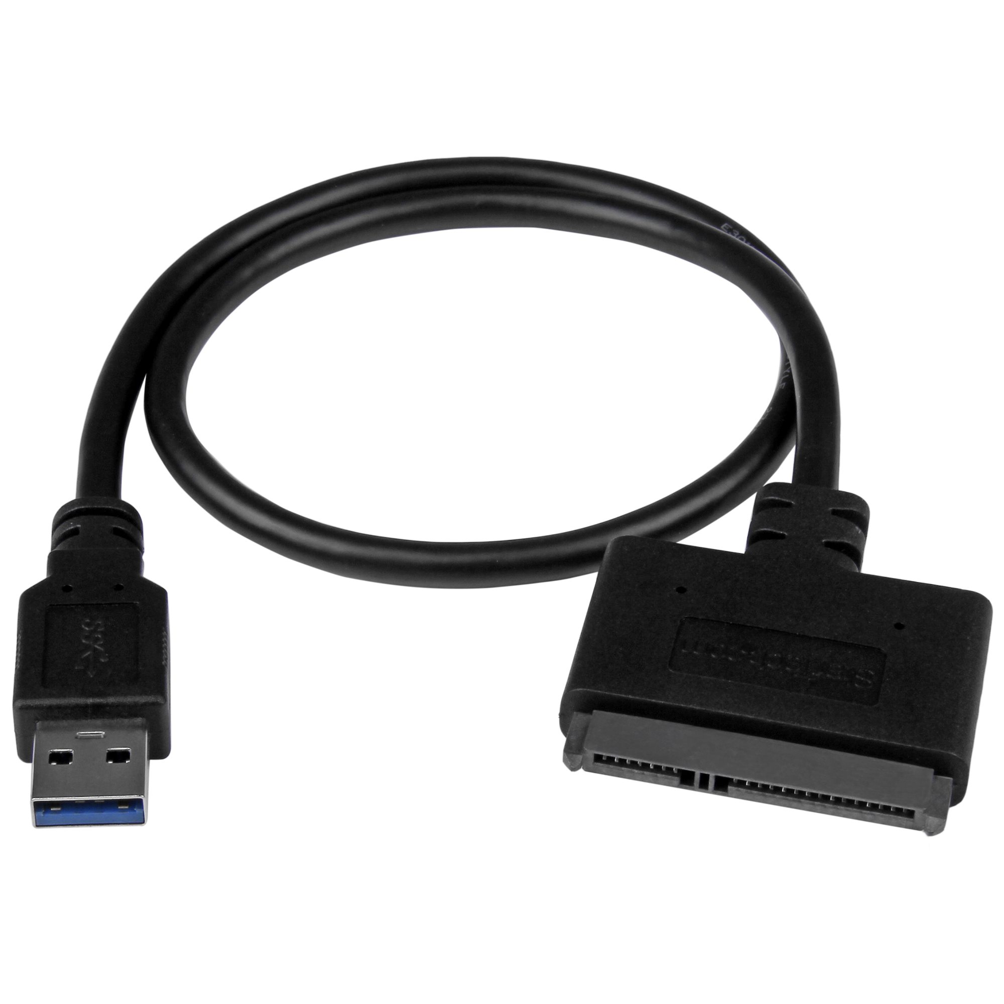 Black USB 3.0 SATA 7 15pin to USB 2.0 Cable for Portable HDD 2.5 HDD Mode 1X 