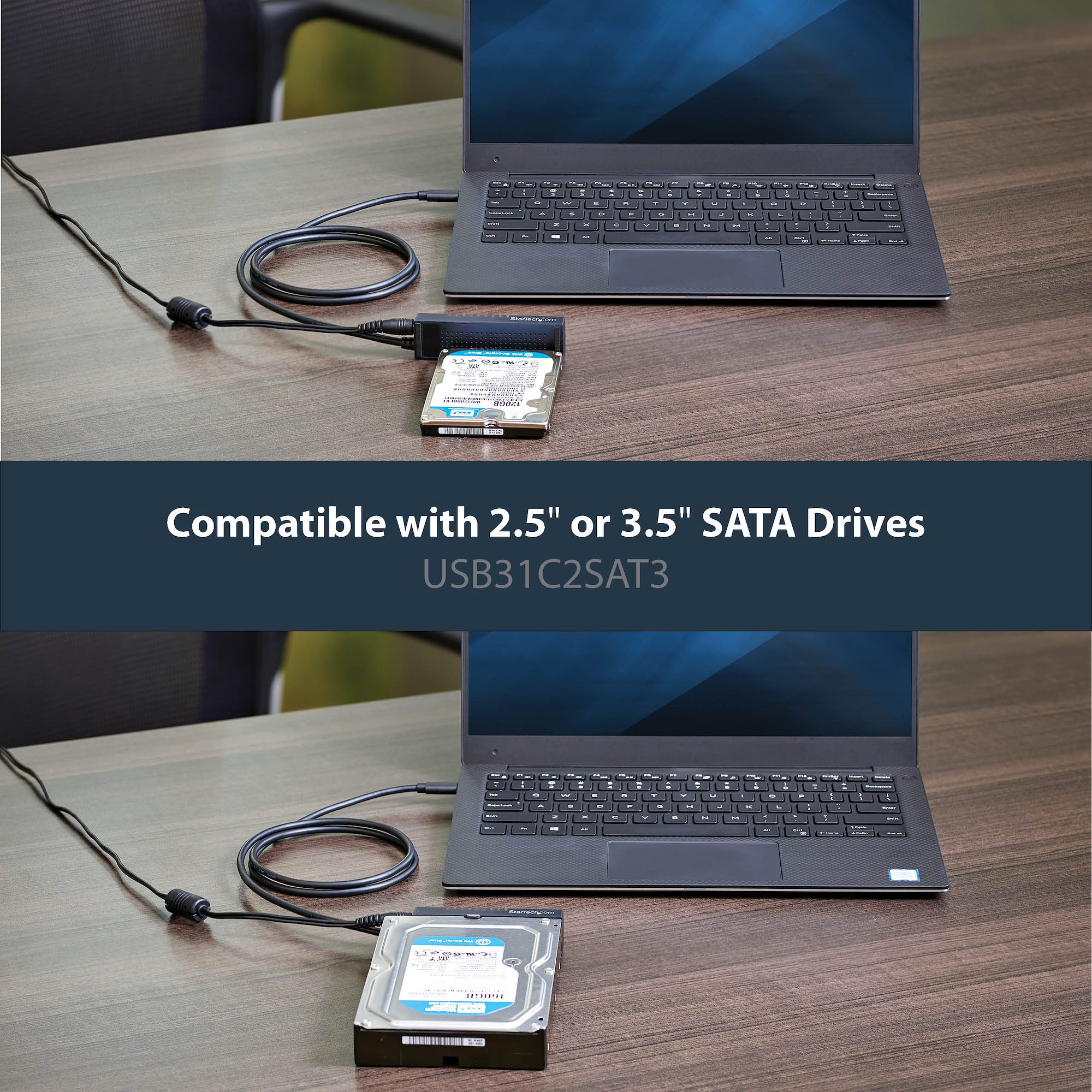 USB 3.1 (10Gbps) Adapter Cable for 2.5”/3.5” SATA Drives - USB-C
