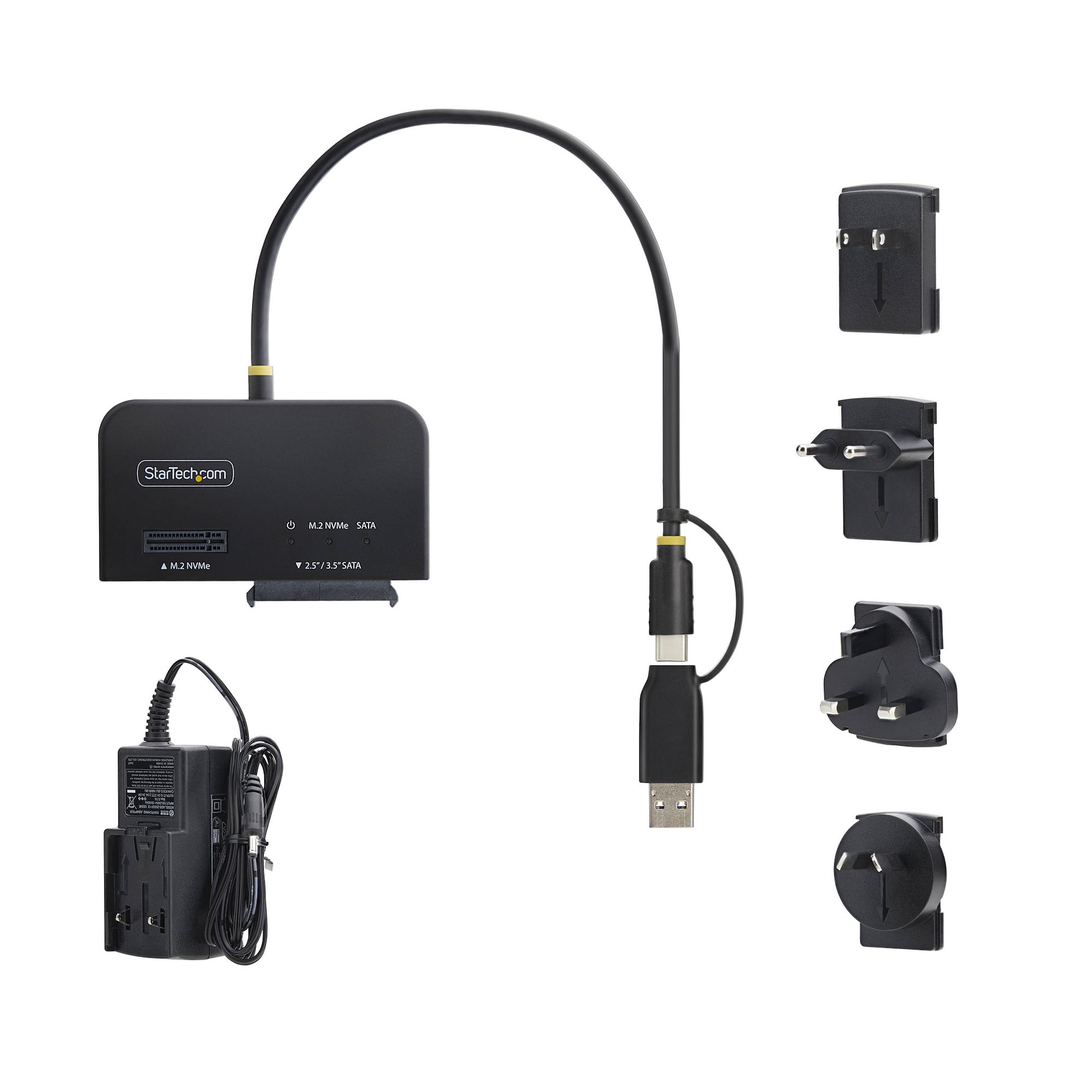 Access Ultra-Fast M.2 NVMe drives and SATA HDD/SSD storage via USB