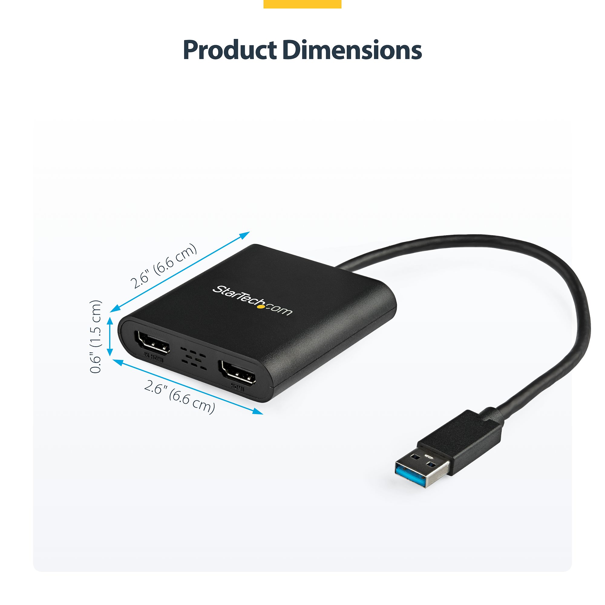 Usb To Hdmi Splitter USB To HDMI Dual Monitor Adapter - Extend Your Screen To 2 Displays 1080P USB C To HDMI