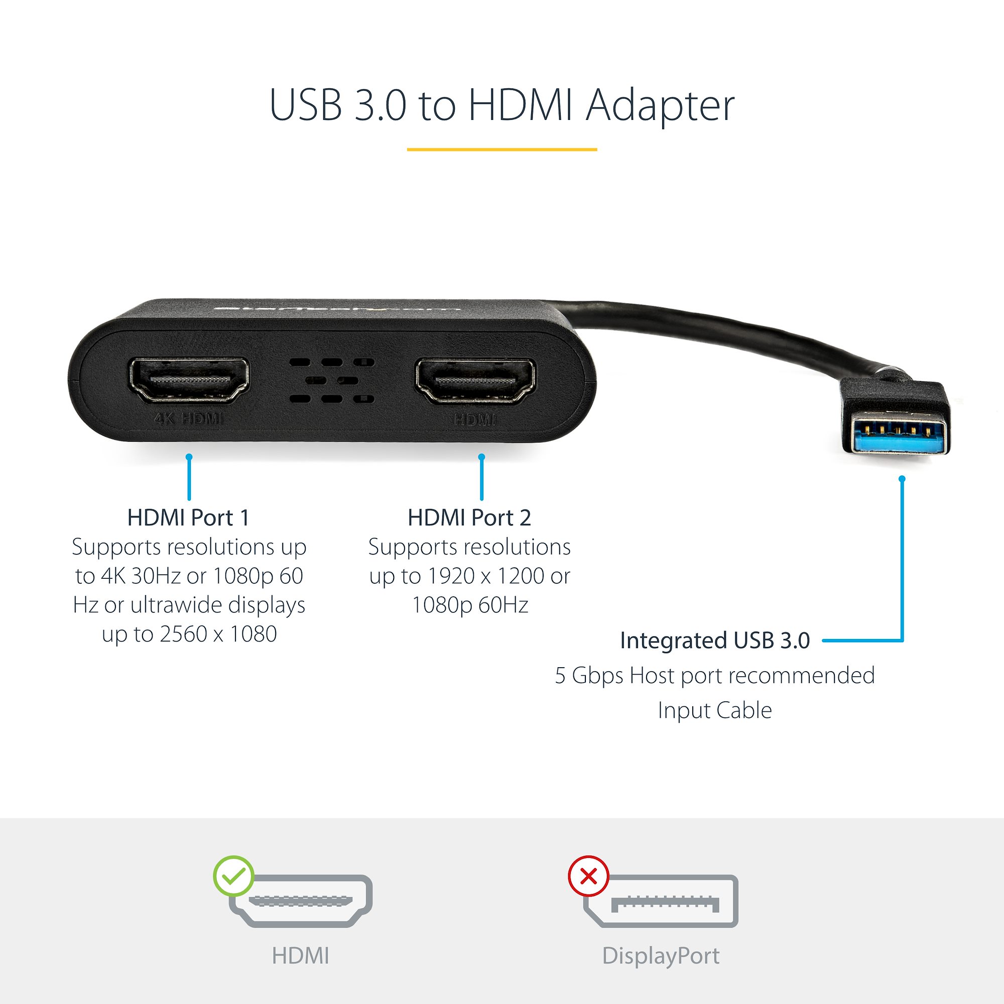 USB 3.0対応デュアルHDMIアダプタ／4K30Hz & 1080p - USBビデオアダプタ | StarTech.com 日本