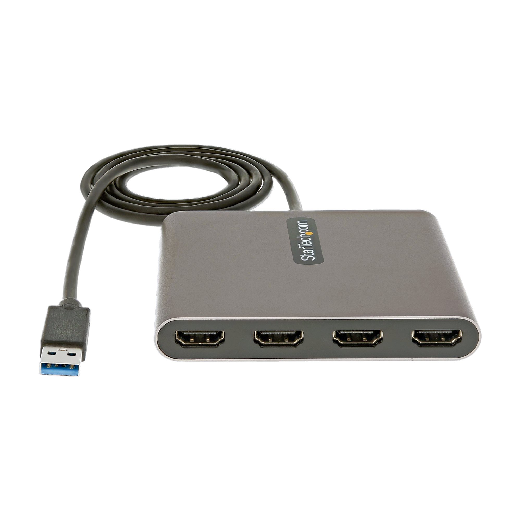 USB 3.0接続クアッドHDMIディスプレイ変換アダプタ／USB - HDMI 4出力コンバータ／1080p 60Hz／USB  Type-A接続／HDMI増設アダプタ／Windowsのみ対応
