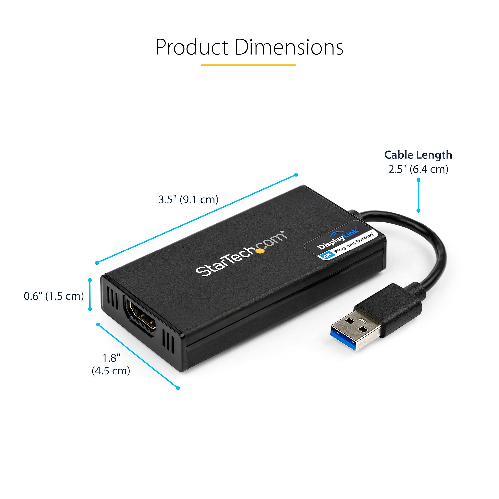 USB 3.0 to HDMI Adapter - 4K 30Hz Video - USB-A Display Adapters 
